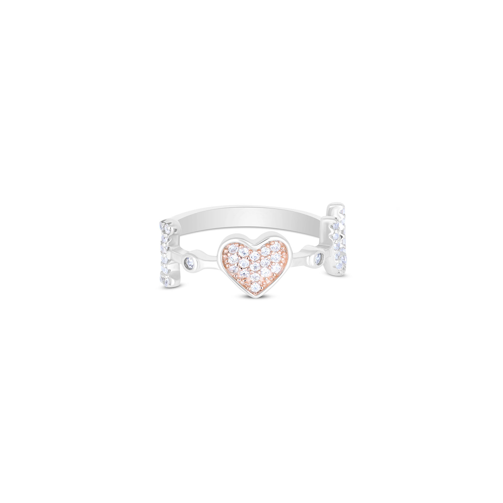 Love Heart-Crafted Silver Ring