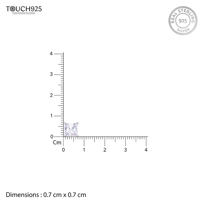 Square-Cut CZ Studs