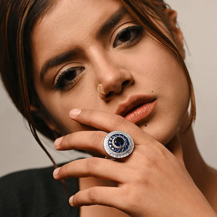 Sapphire Elegance Silver Ring - Touch925