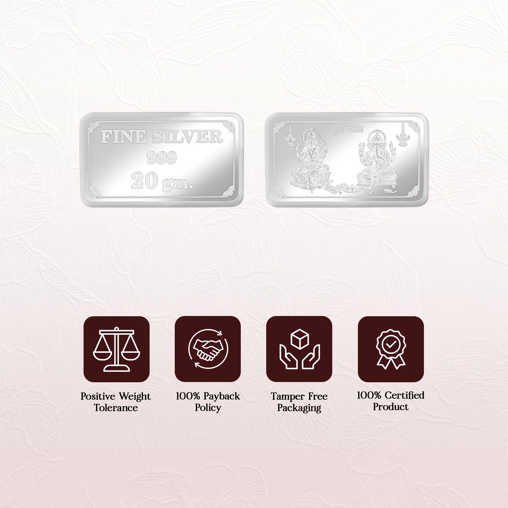 999 Silver 20g Ganesh and Laxmi Bar