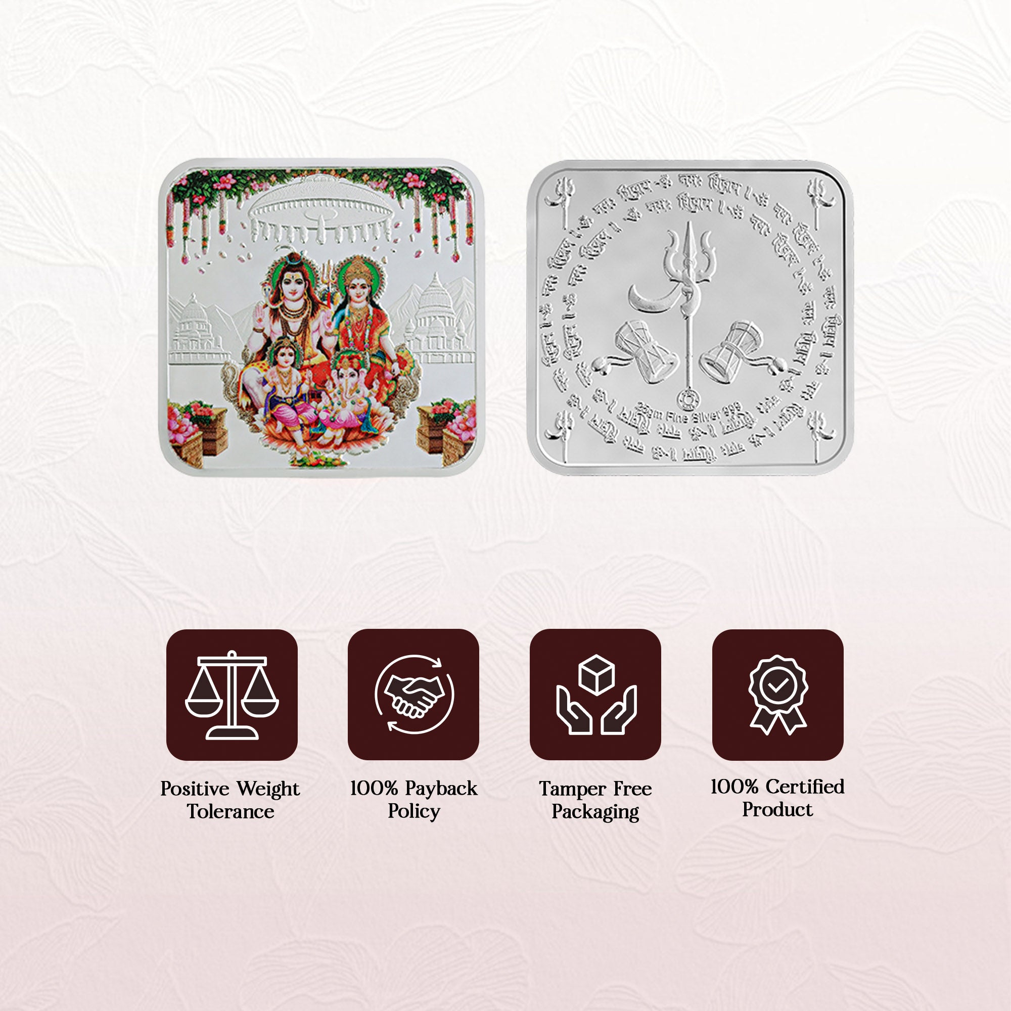 Pure 999 Silver 25g Shiv Parivar Coin