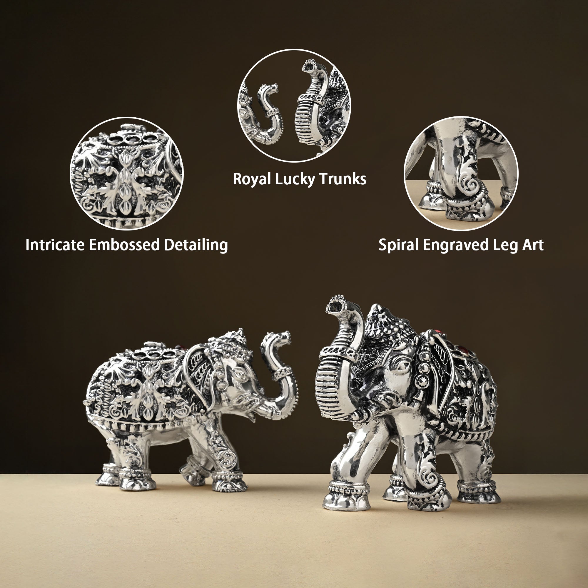999 Silver Pair Elephant Gift Box