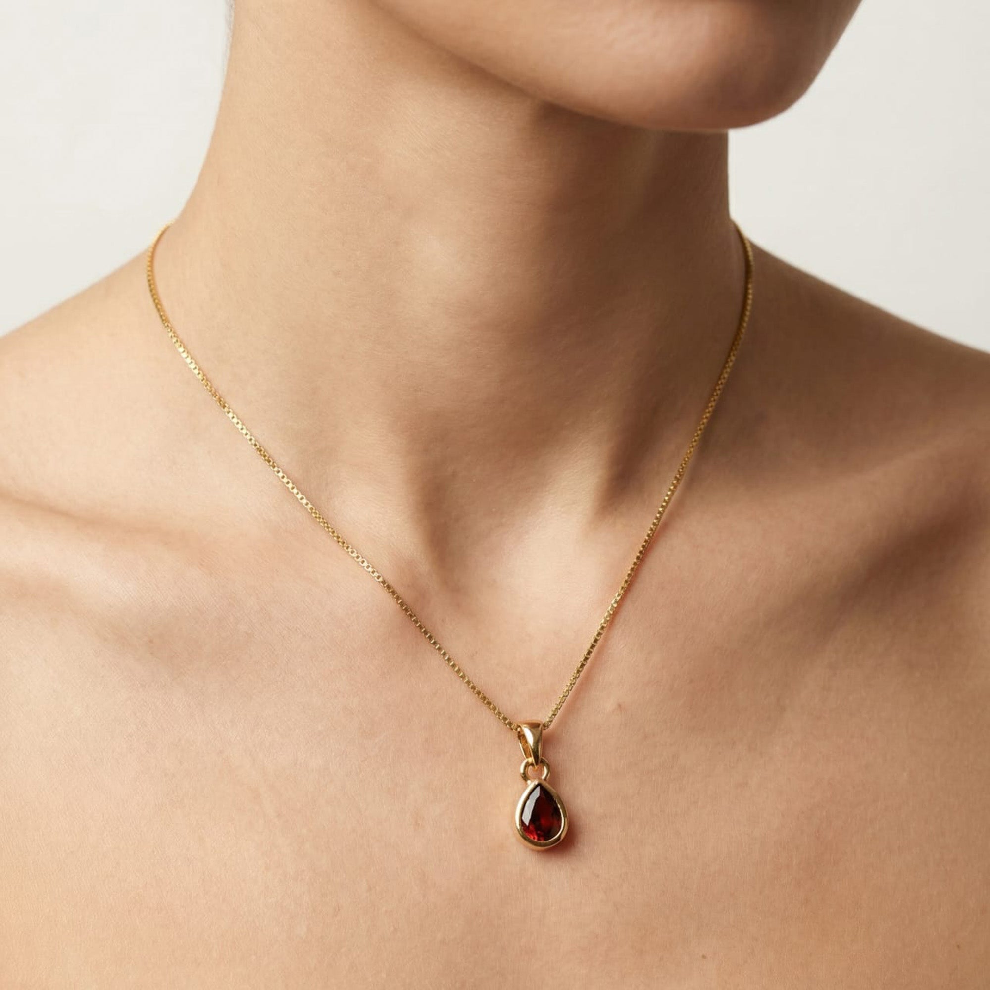 January Birthstone Silver Necklace