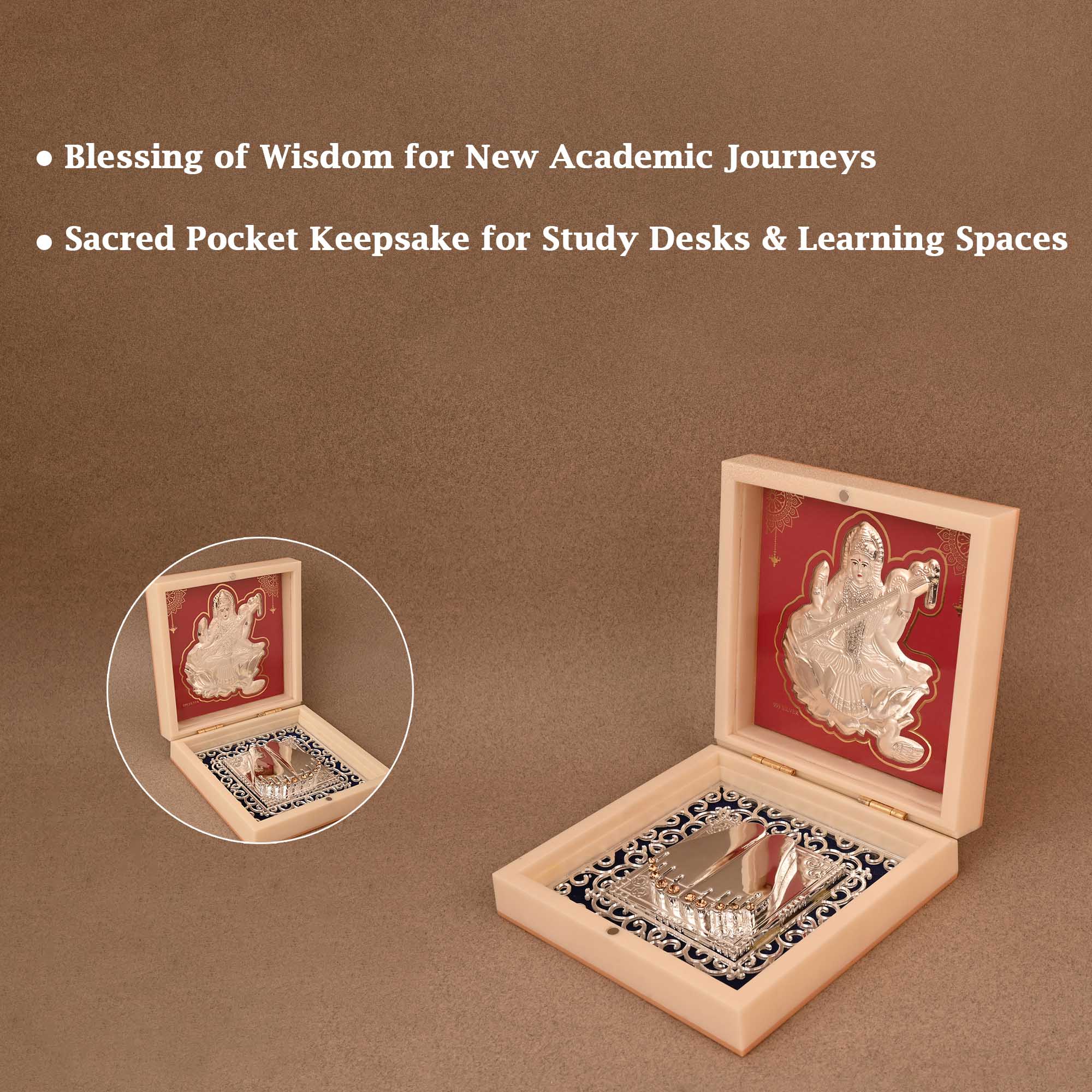999 Silver Maa Saraswati Paduka Gift Box