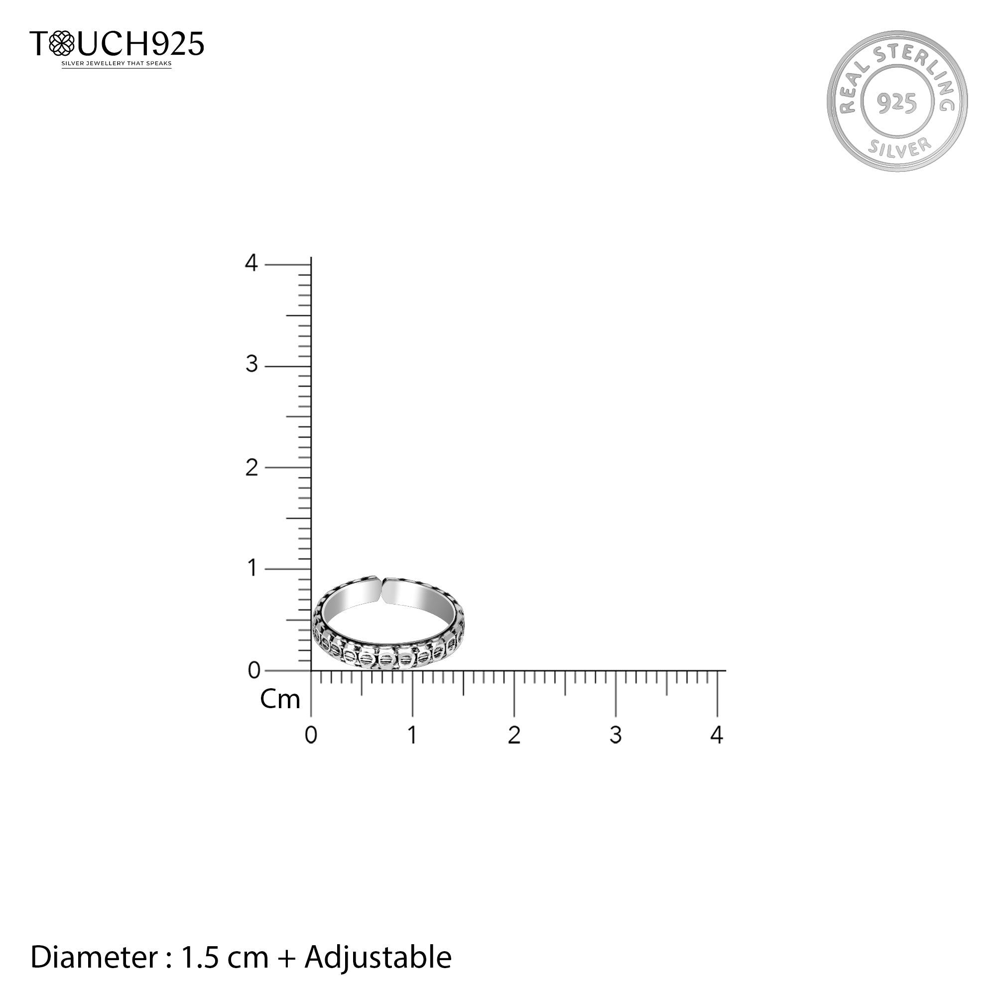 Circular Harmony Oxidized Toe Ring
