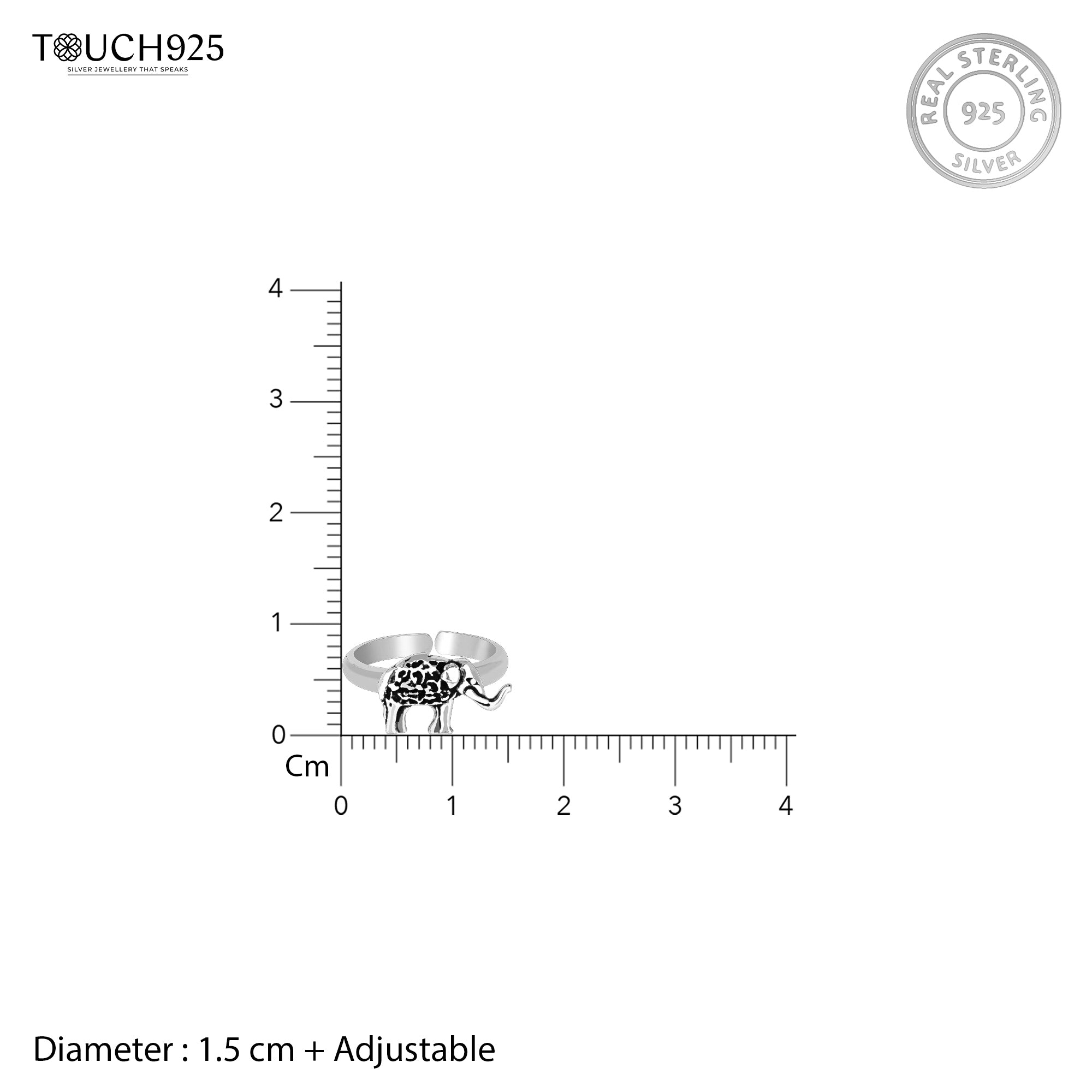 Oxidised Elephant Toe Ring