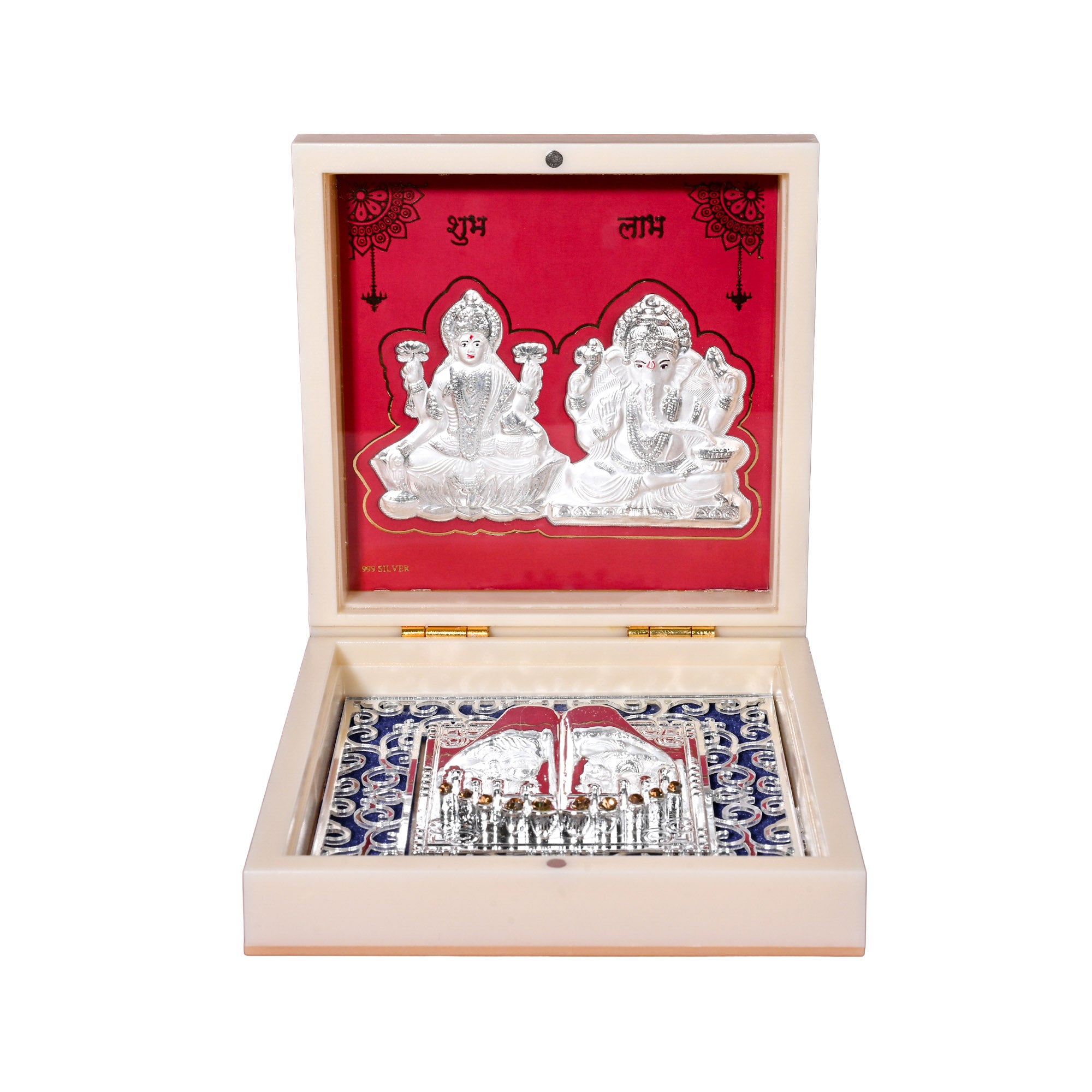 999 Silver Divya Laxmi Ganesh Idol Gift Box
