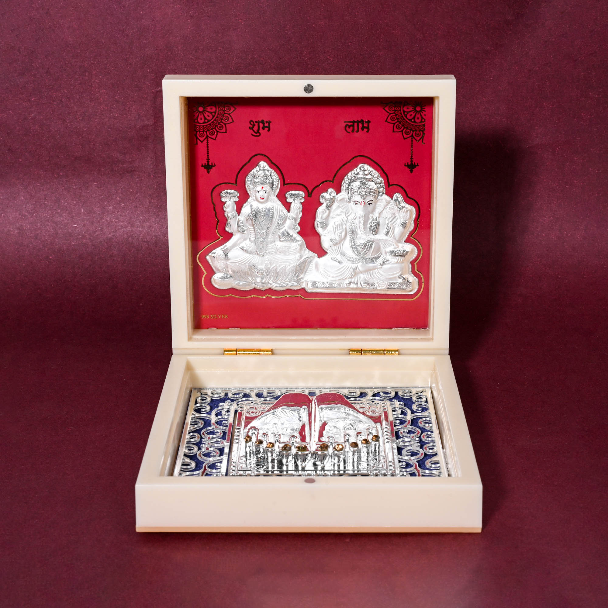 999 Silver Divya Laxmi Ganesh Idol Gift Box