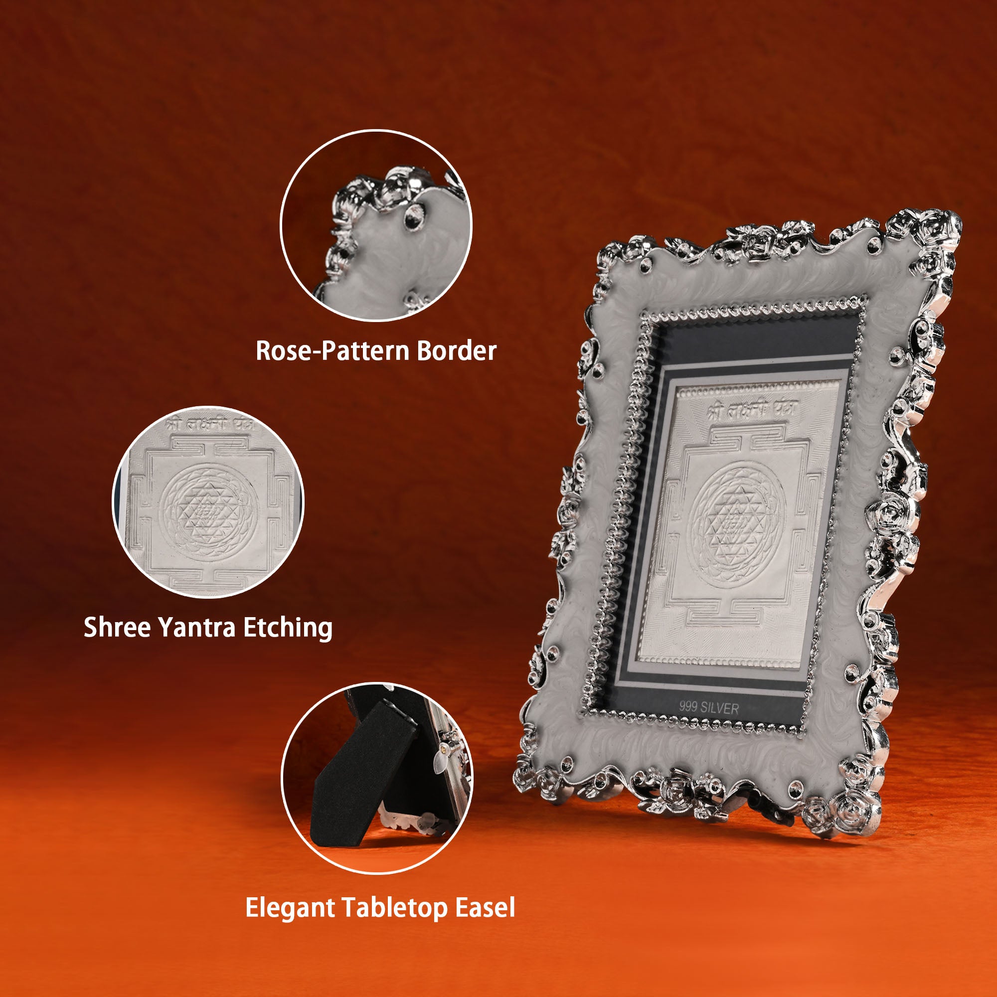 999 Silver Lakshmi Yantra Frame