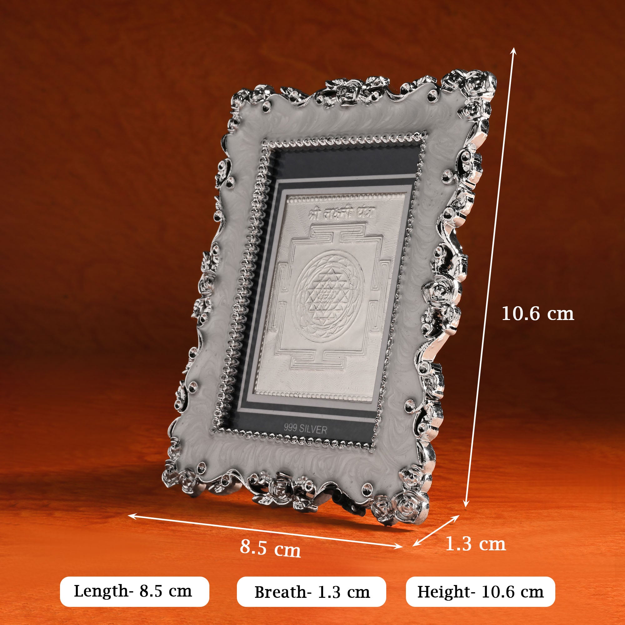 999 Silver Lakshmi Yantra Frame