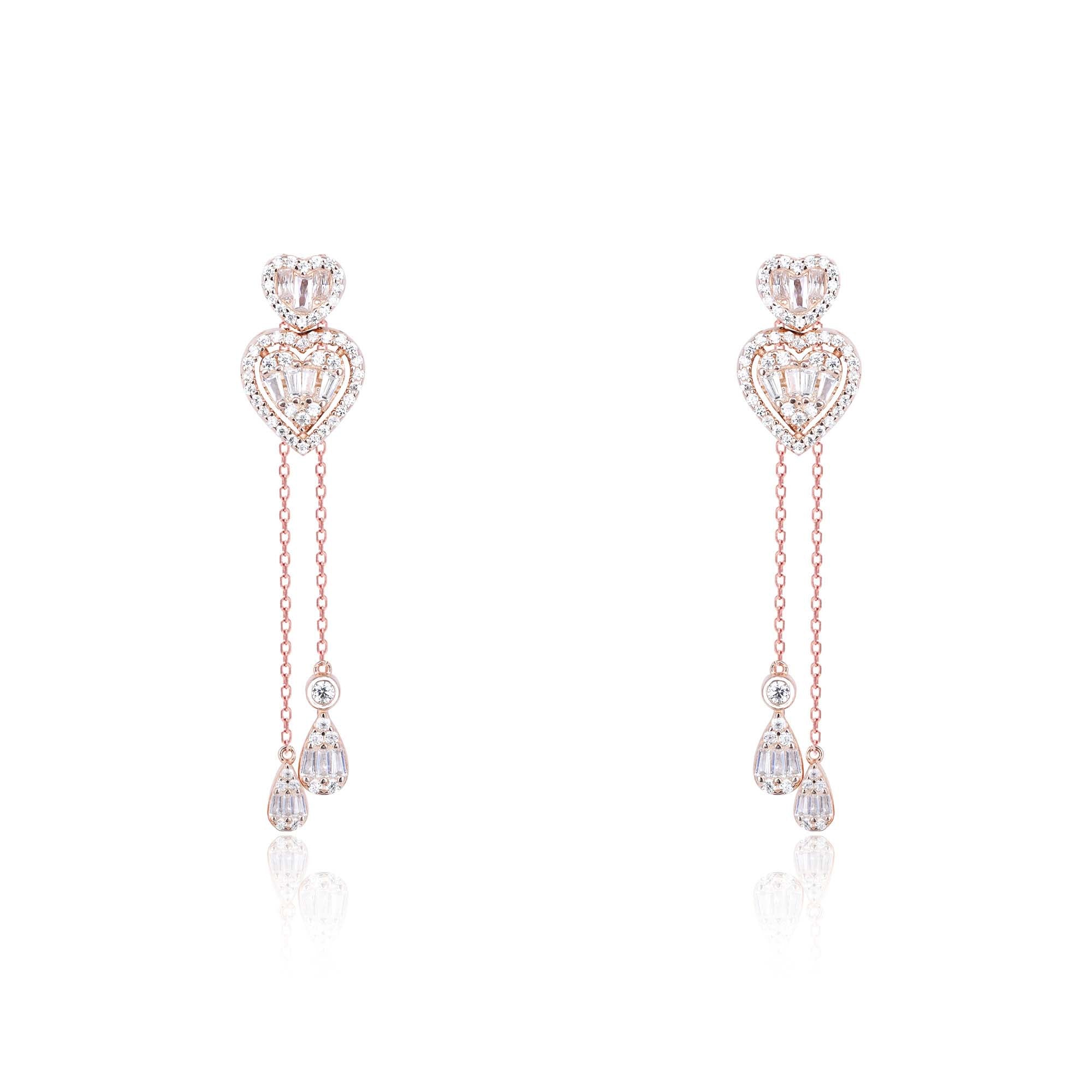 Graceful Heartstrings Silver Necklace Set