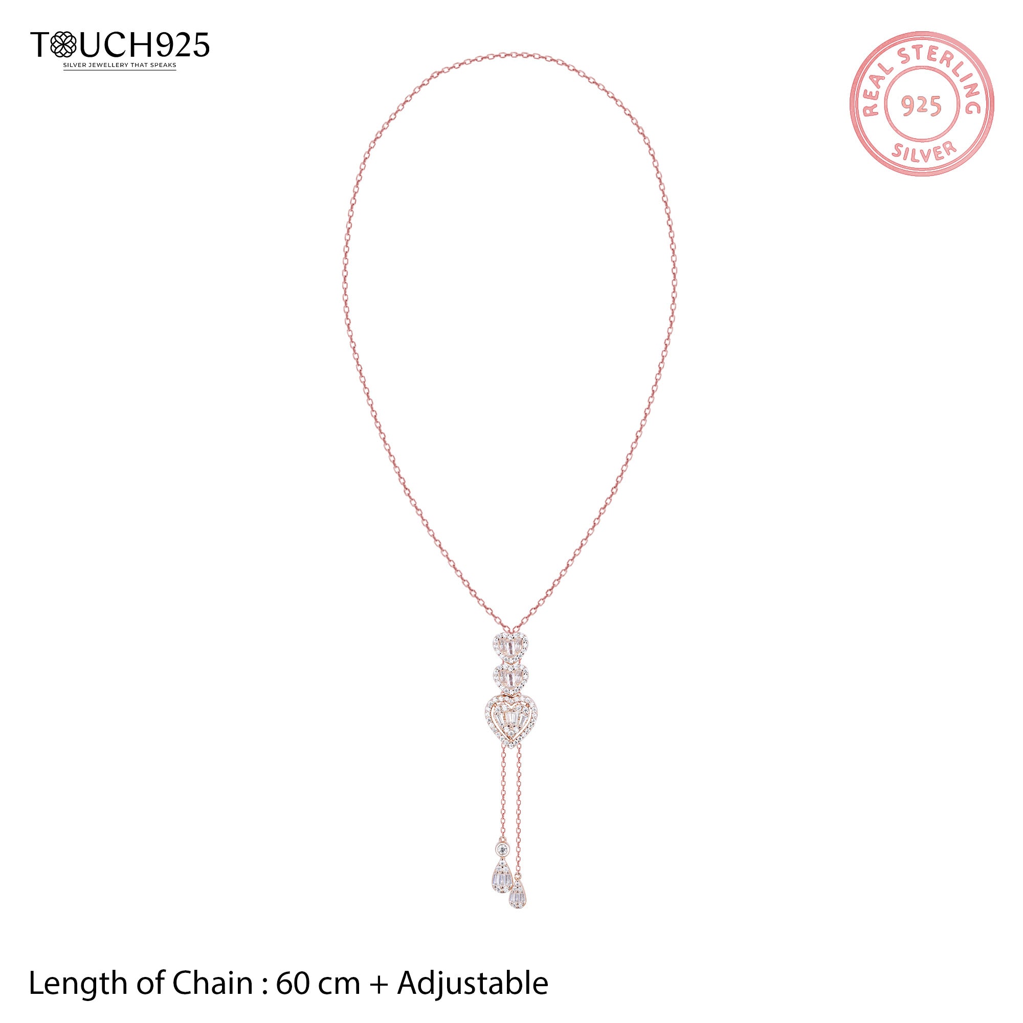 Graceful Heartstrings Silver Necklace Set