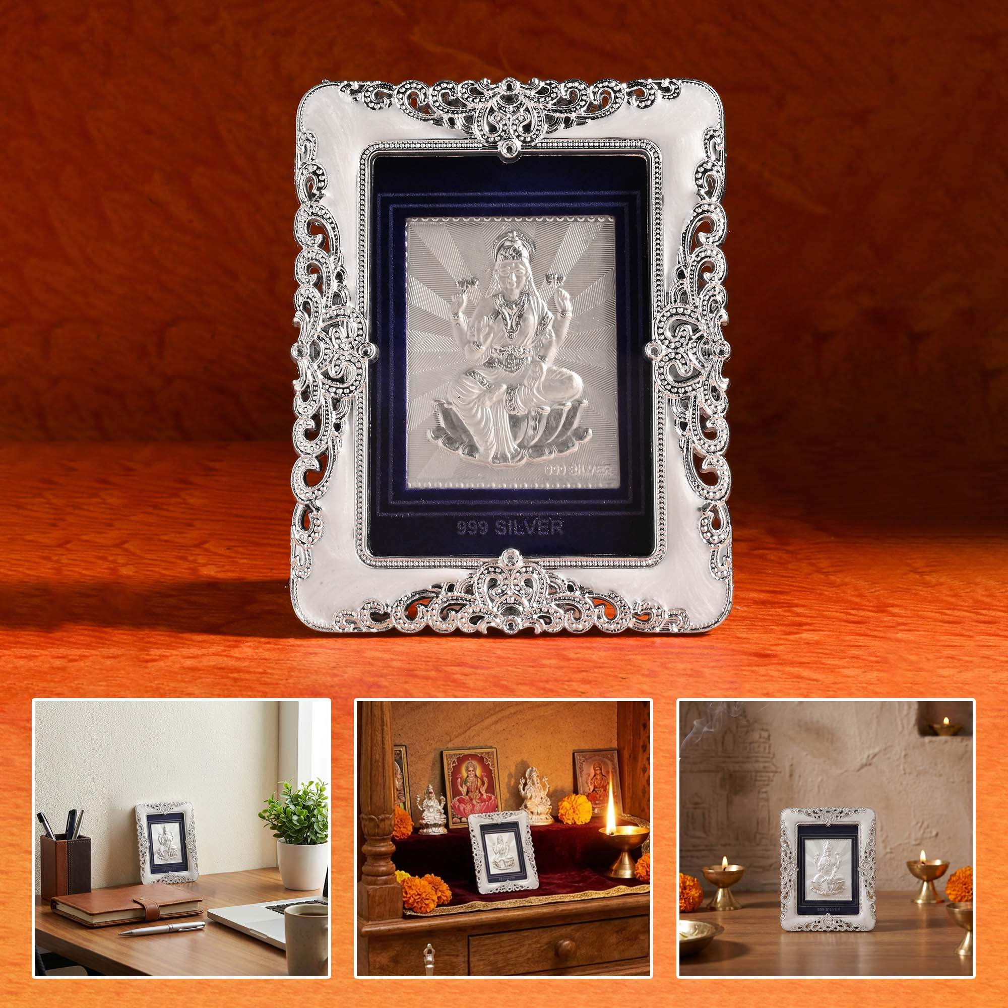 Goddess Lakshmi 999 Silver Photo Frame