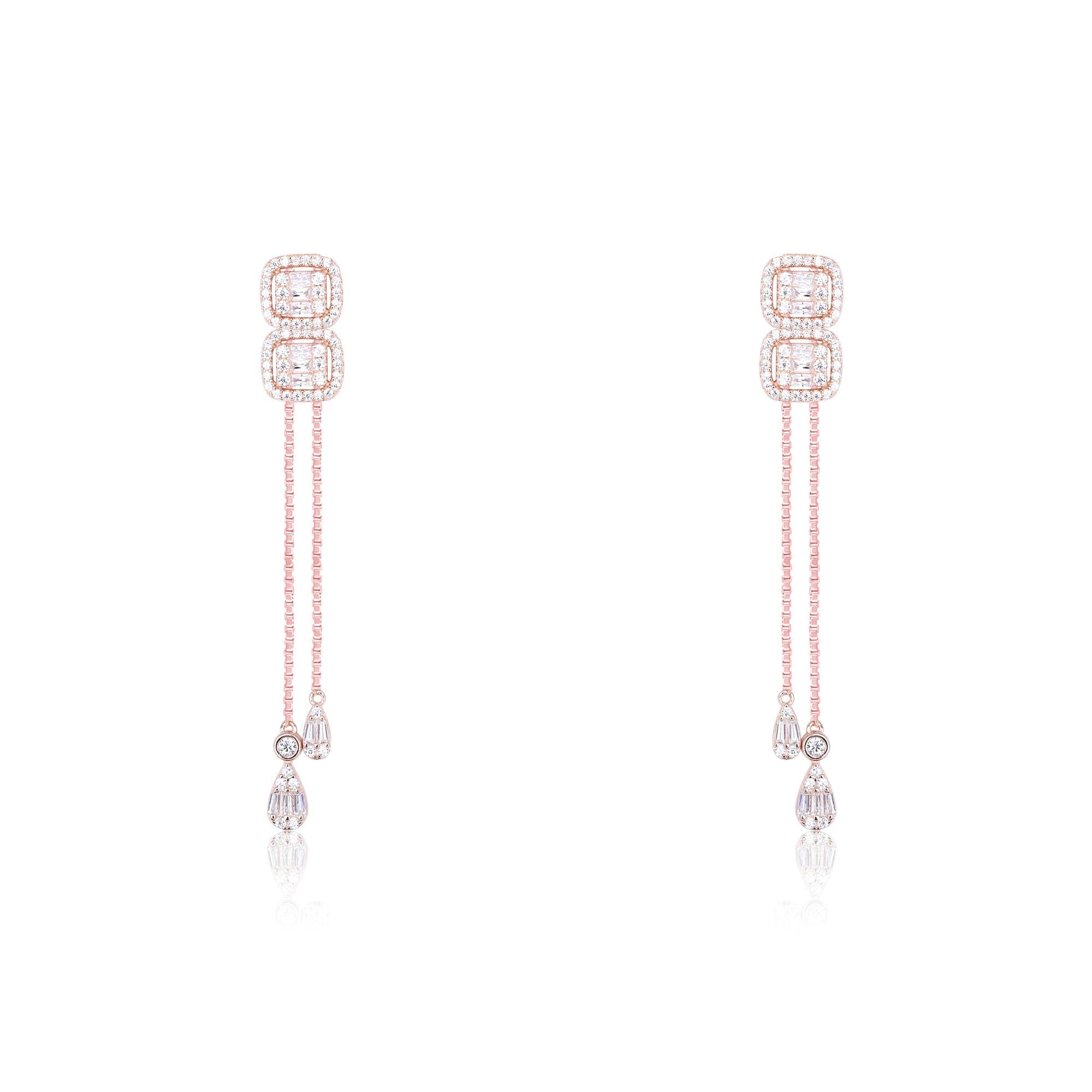Radiant Cubic Cascade Necklace Set