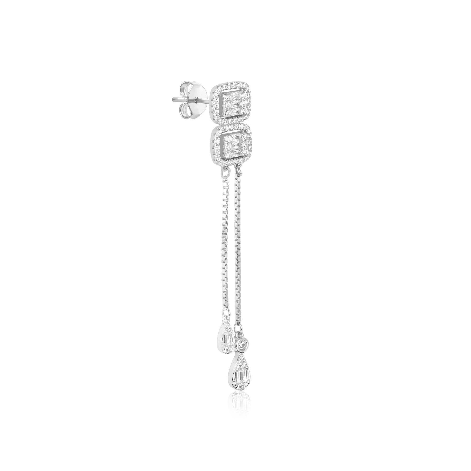 Radiant Cubic Cascade Necklace Set