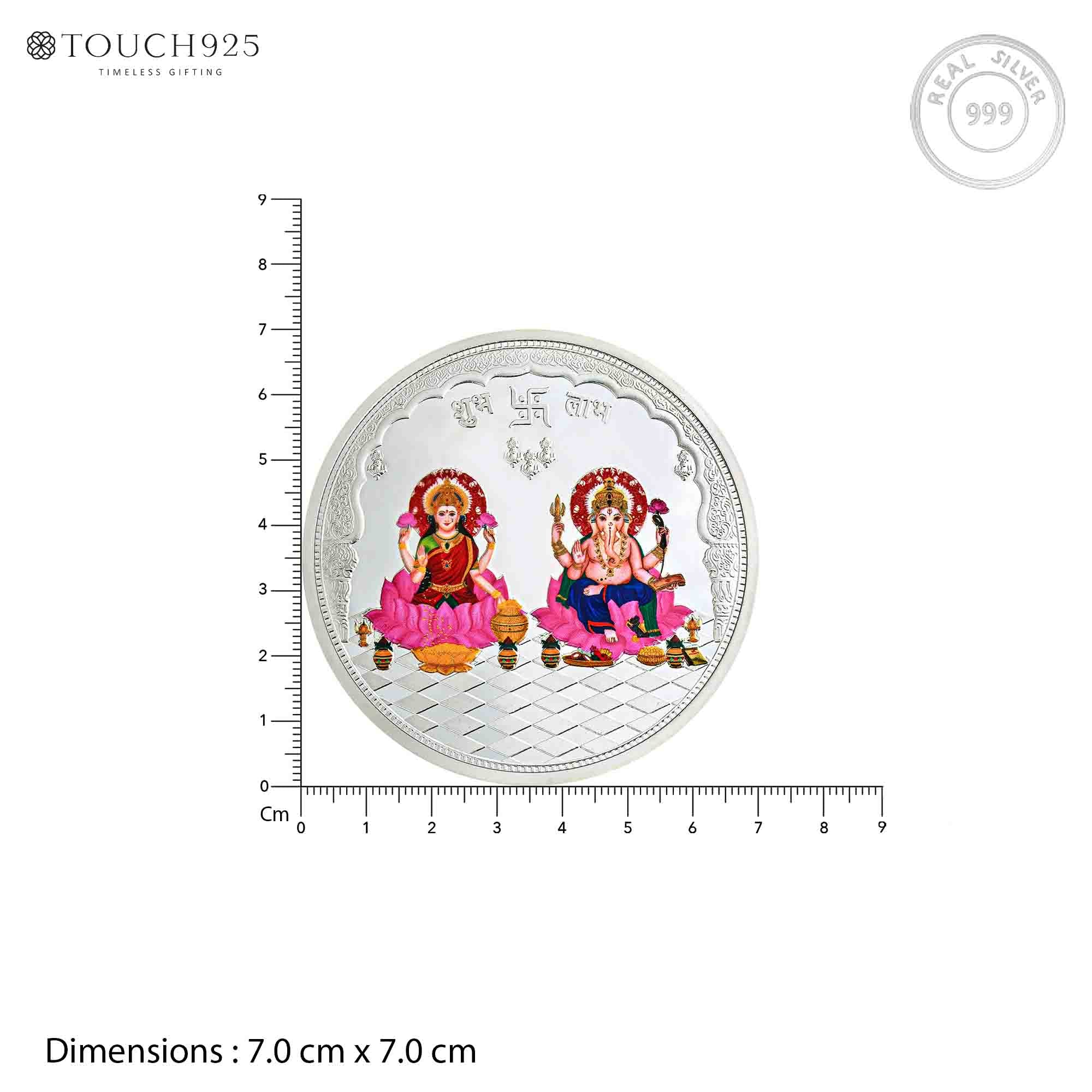 100g Lakshmi Ganesh Shubh Labh Pure 999 Silver Coin
