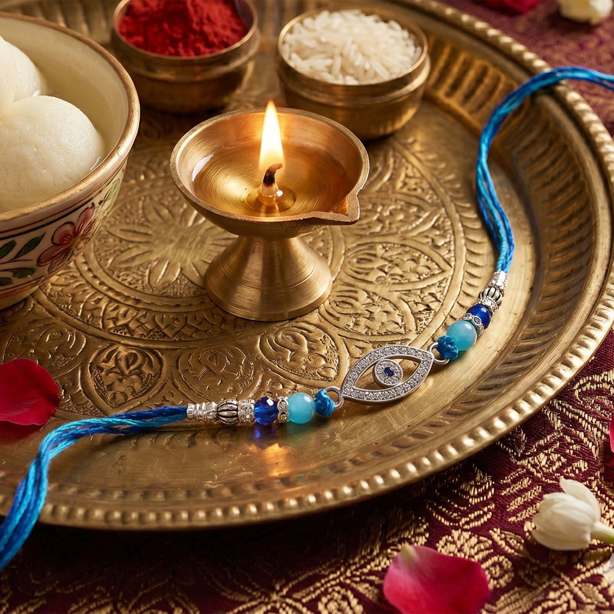 Beaded Evil Eye Thread Rakhi