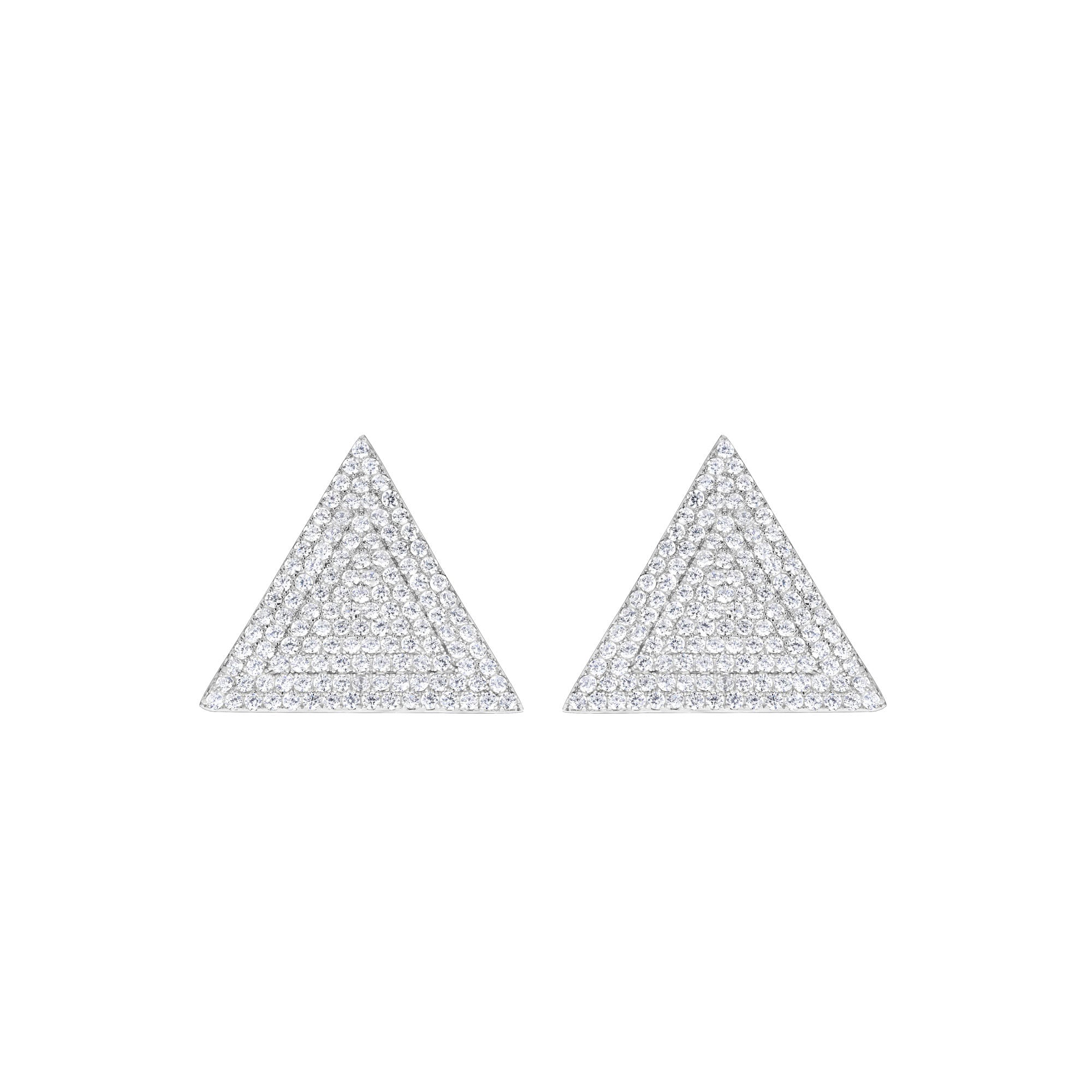 Geometric Glamour CZ Triangle Studs