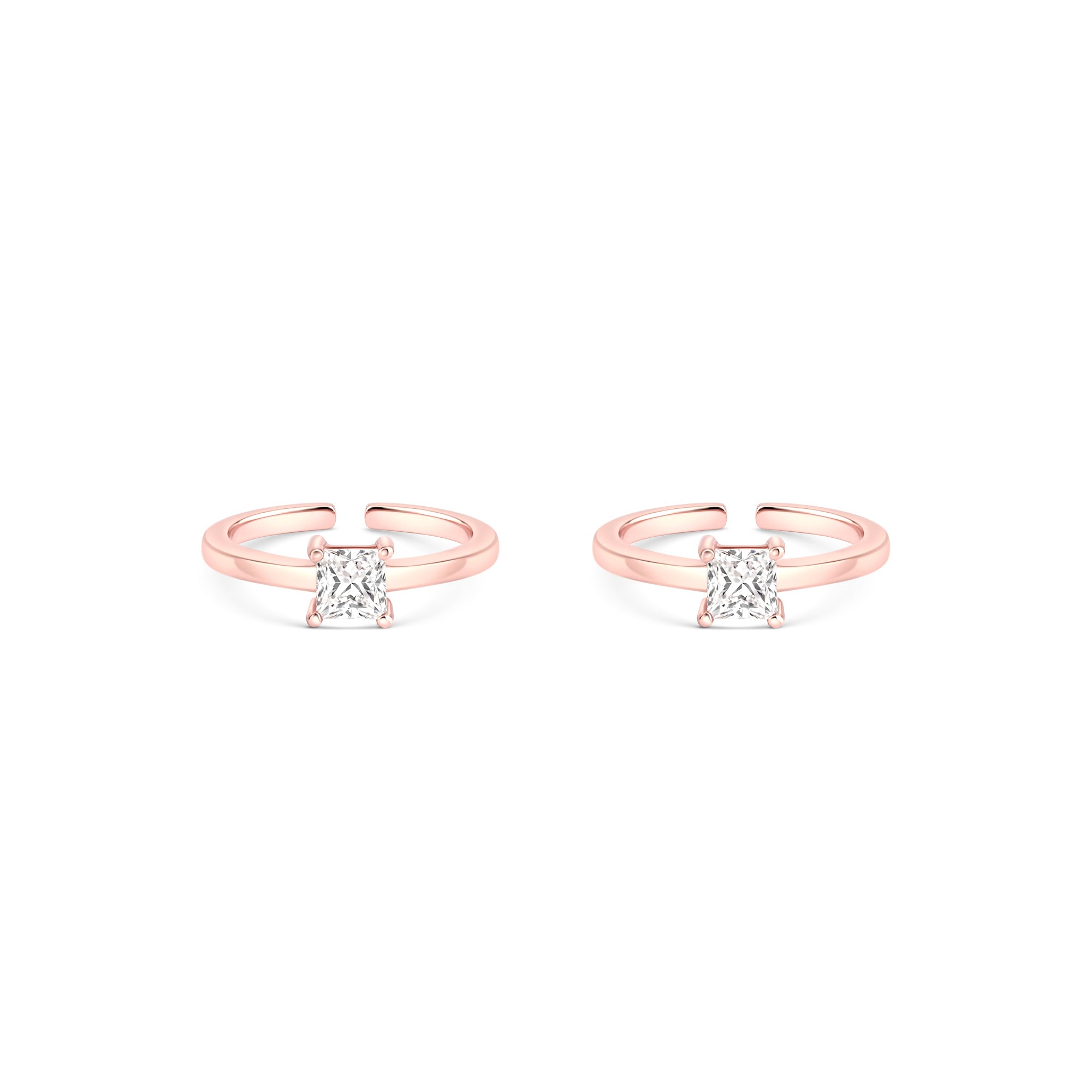 Square CZ Toe Ring