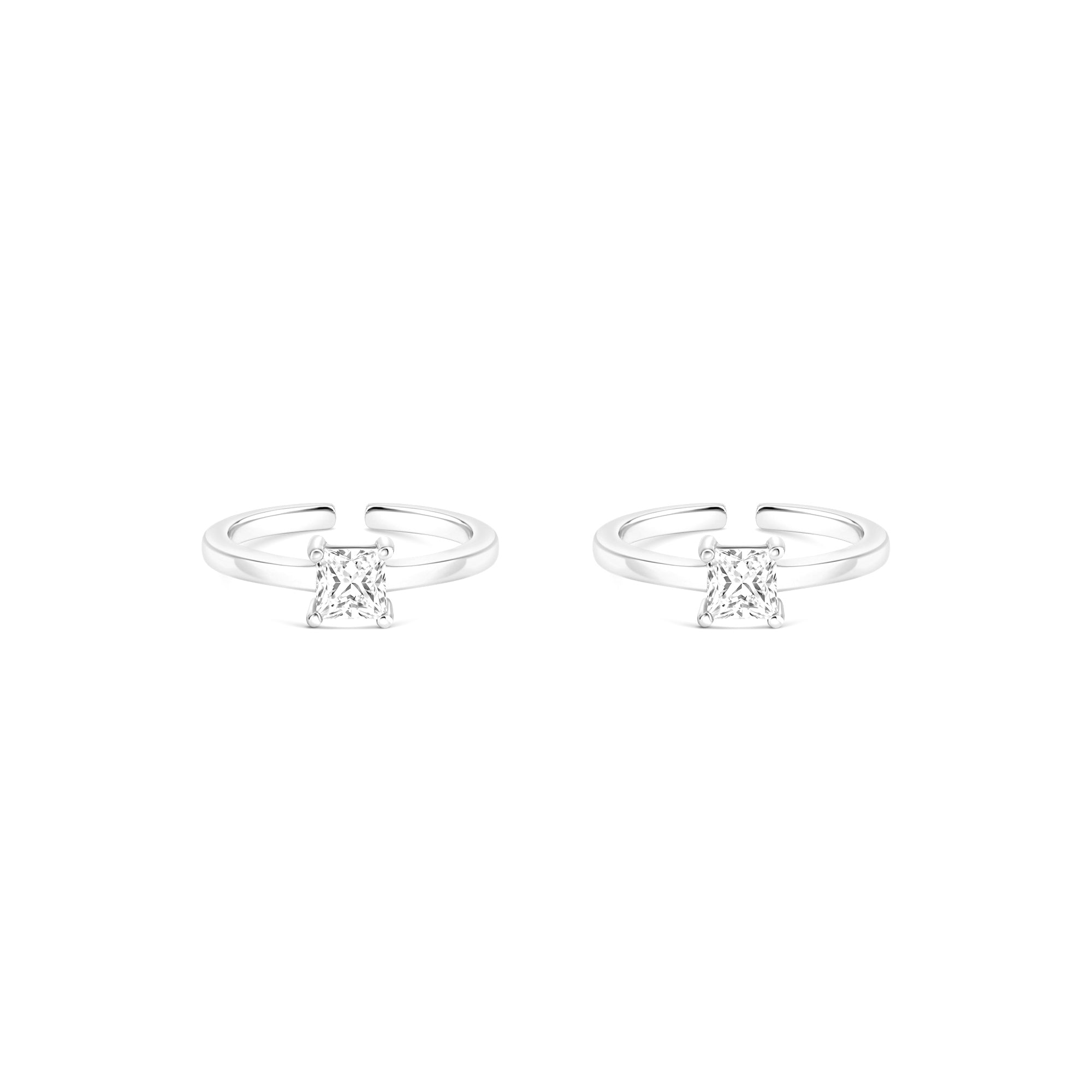 Square CZ Toe Ring