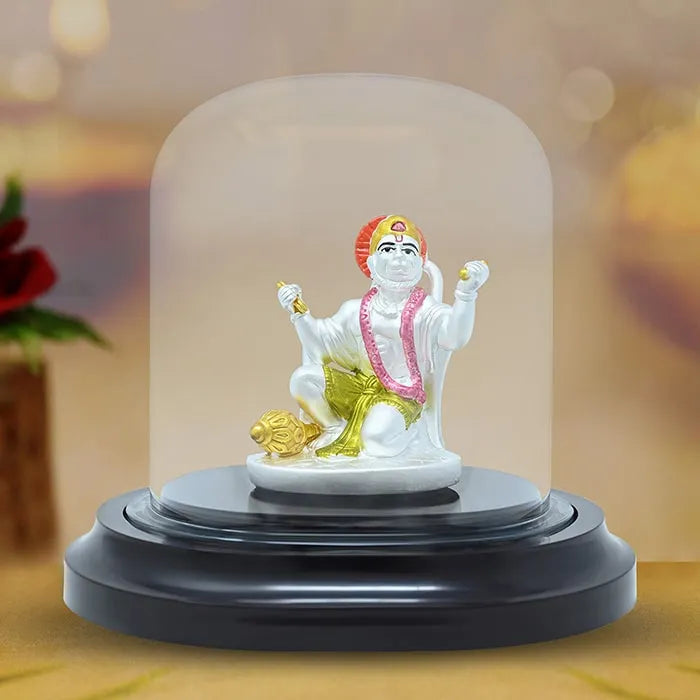 999 Silver Devotee Divine Hanuman Idol - Touch925