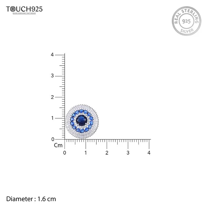 Sapphire Elegance Silver Ring - Touch925