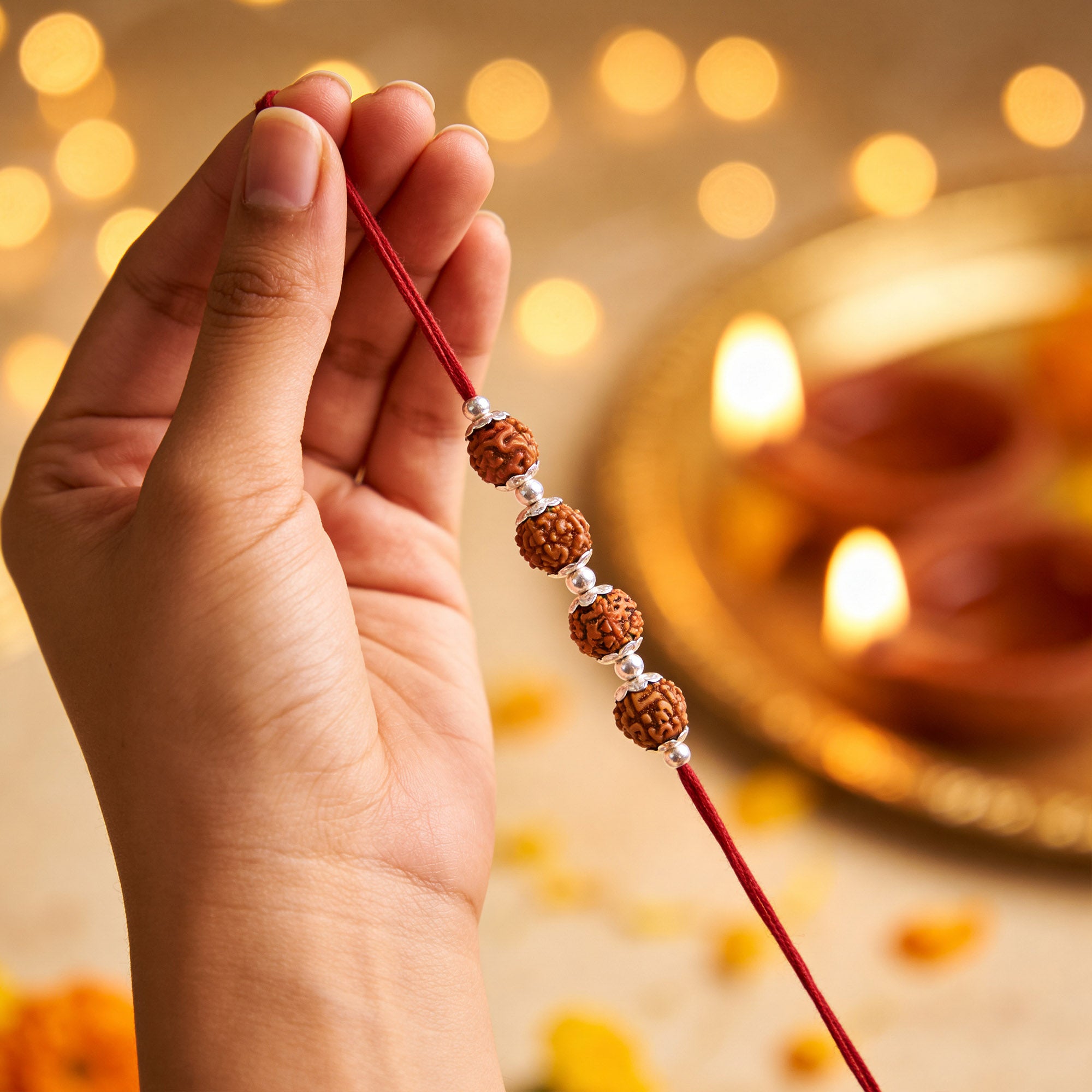 Sacred Quartet Rudraksha Rakhi