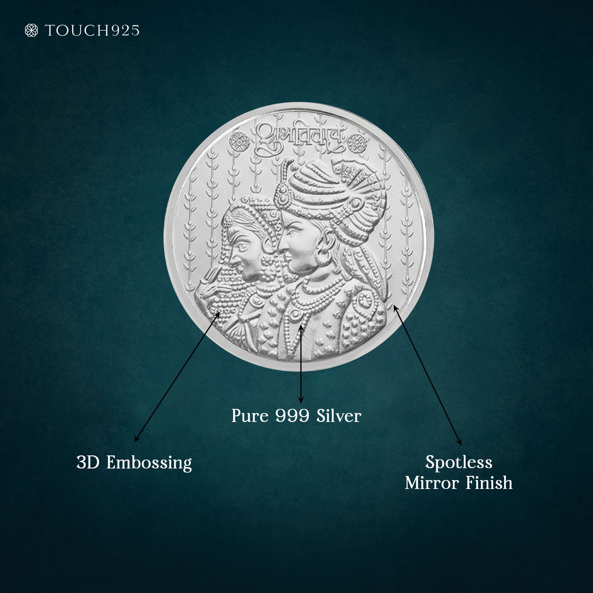 1g Shubh Vivaah 999 Silver Coin