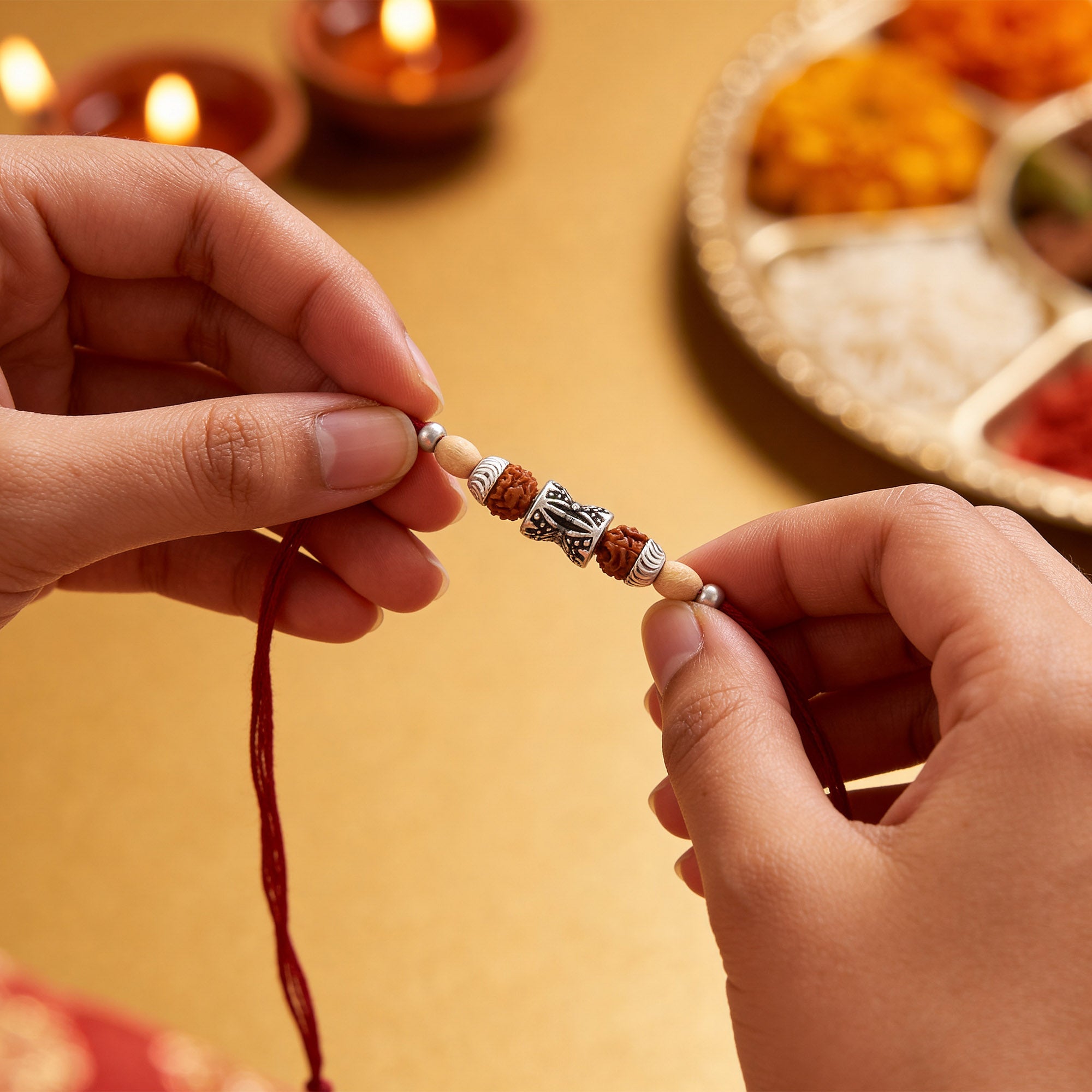 Damru Charm Rudraksh Rakhi