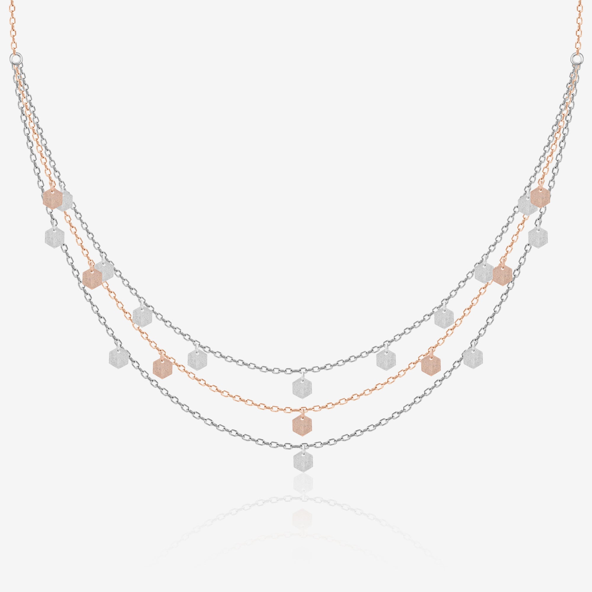 Hexa Charm Silver Necklace