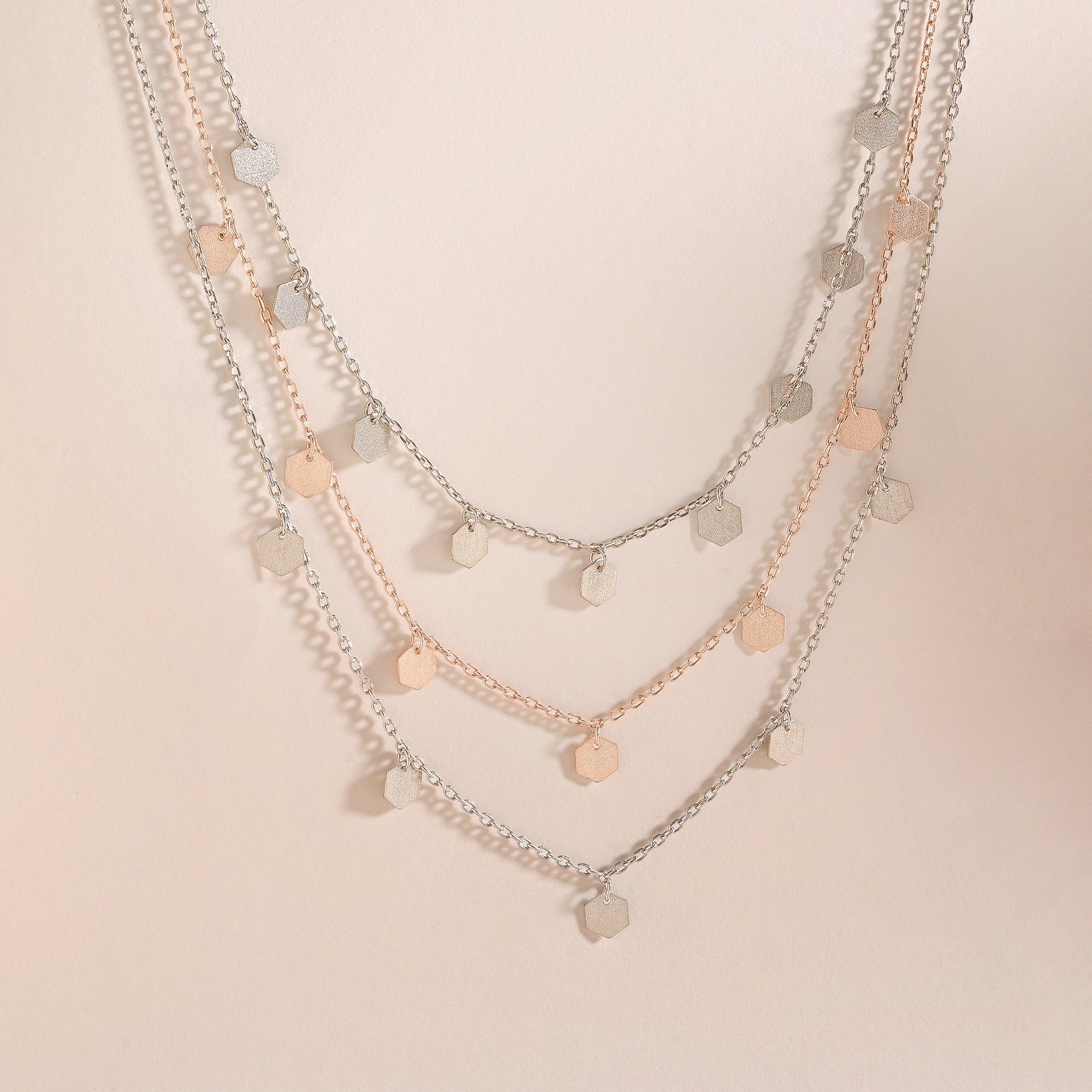 Hexa Charm Silver Necklace