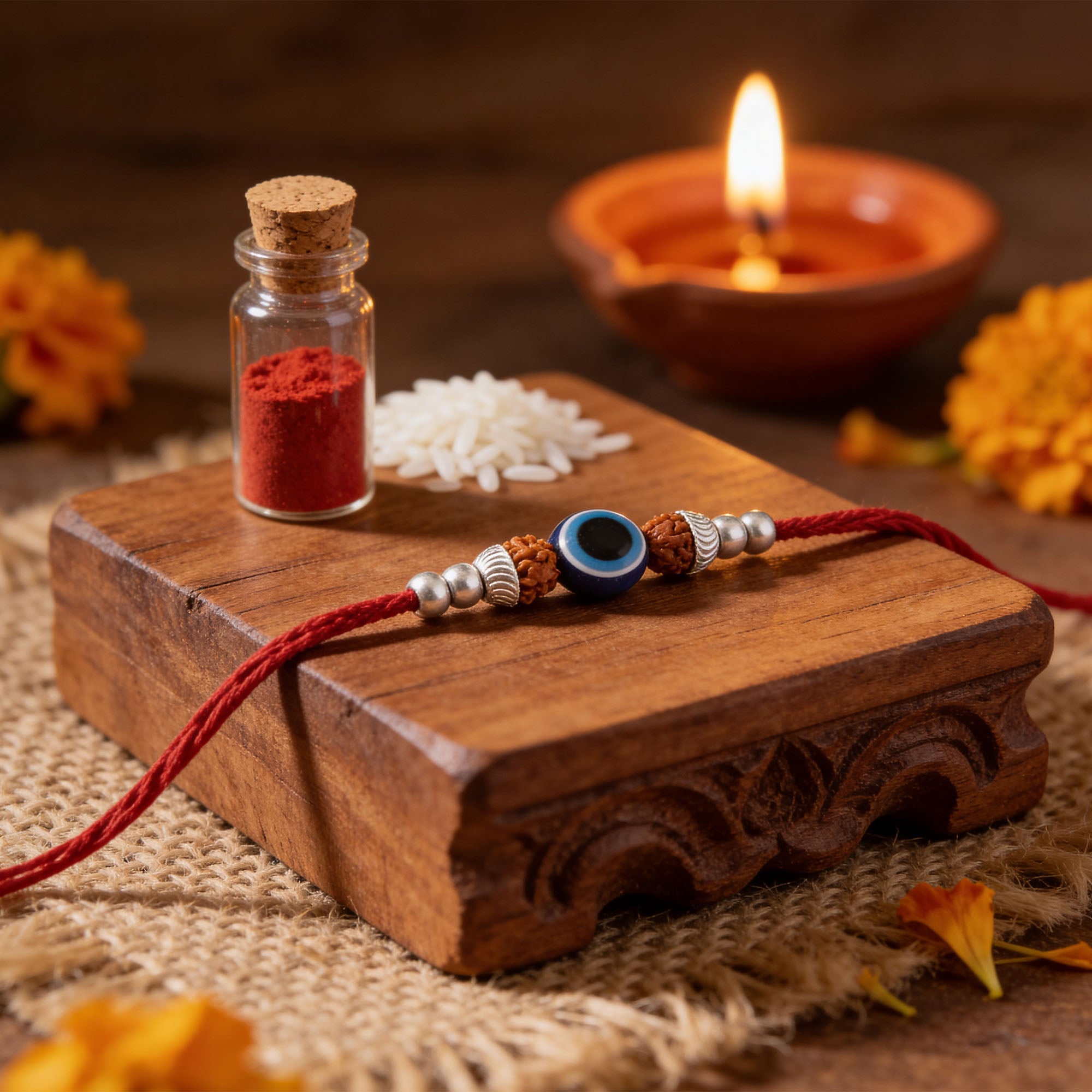 Rudraksha Evil Eye Rakhi