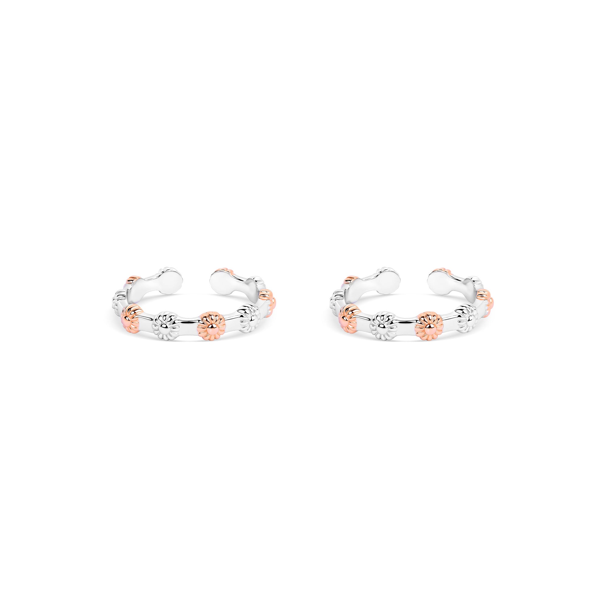 Dual-Tone Floral Toe Ring