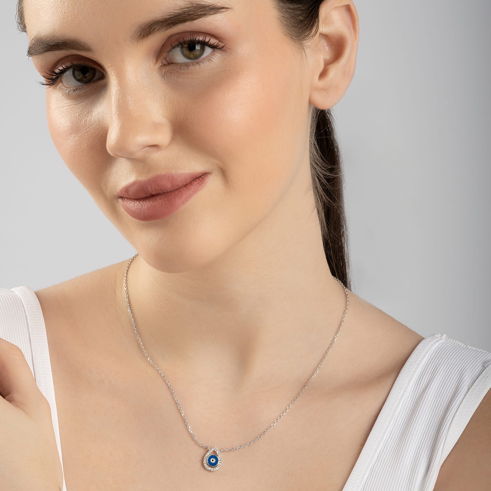 Drop Evil Eye Necklace