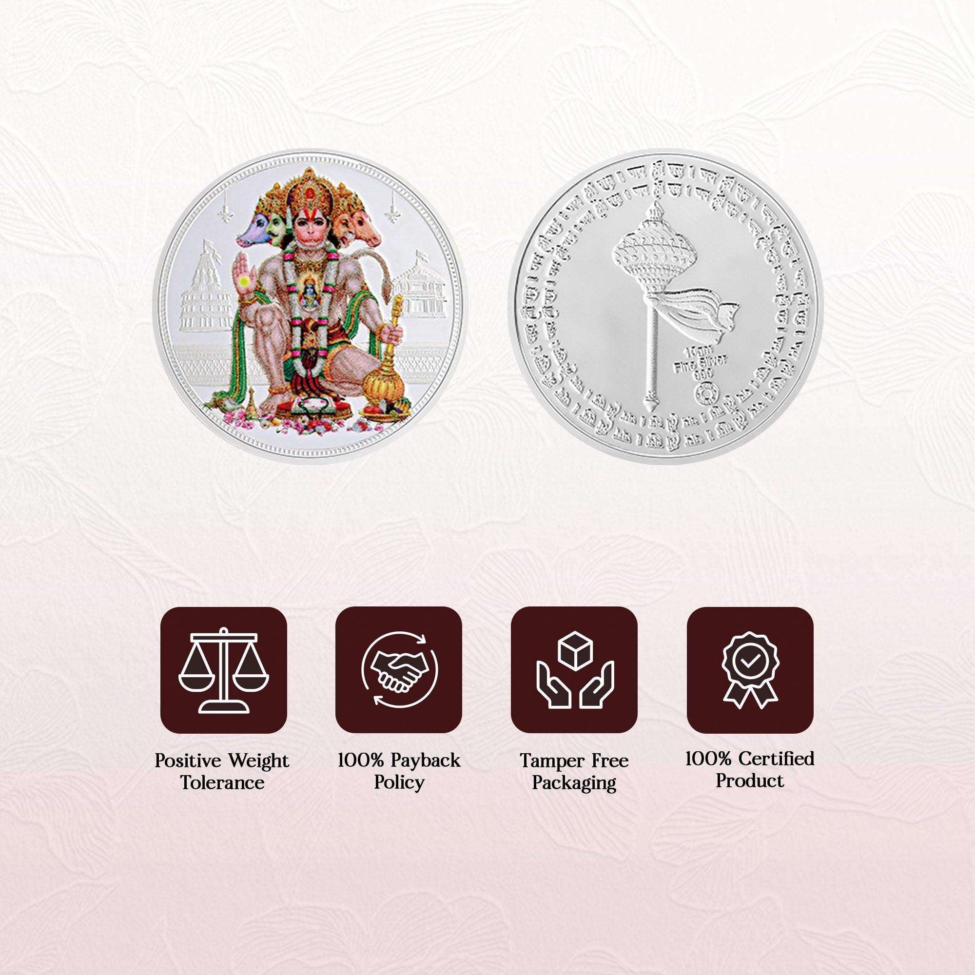 Pure 999 Silver 10g Panchmukhi Hanuman Ji Coin