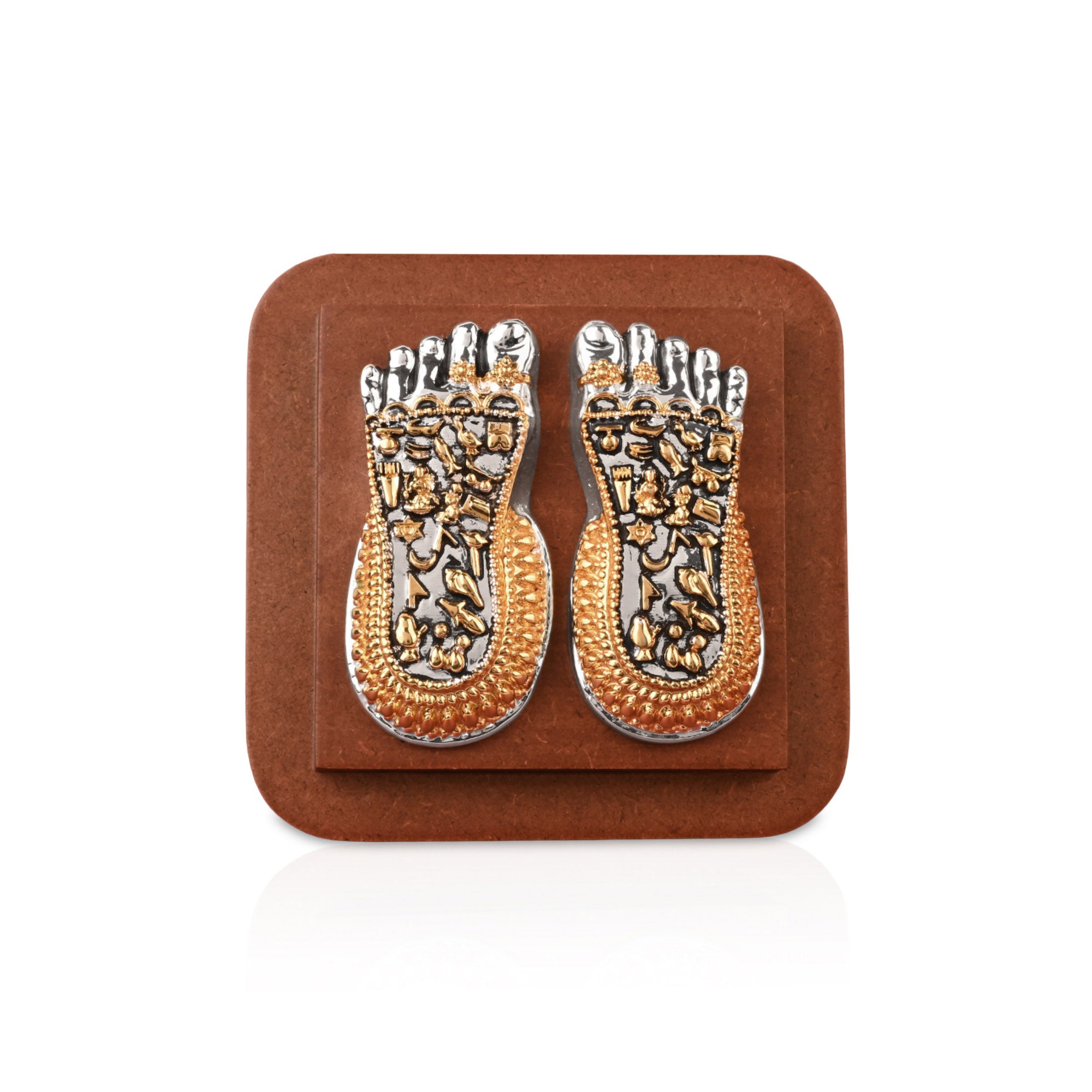 Mahalaxmi Charan 24K & 999 Silver Plated Paduka