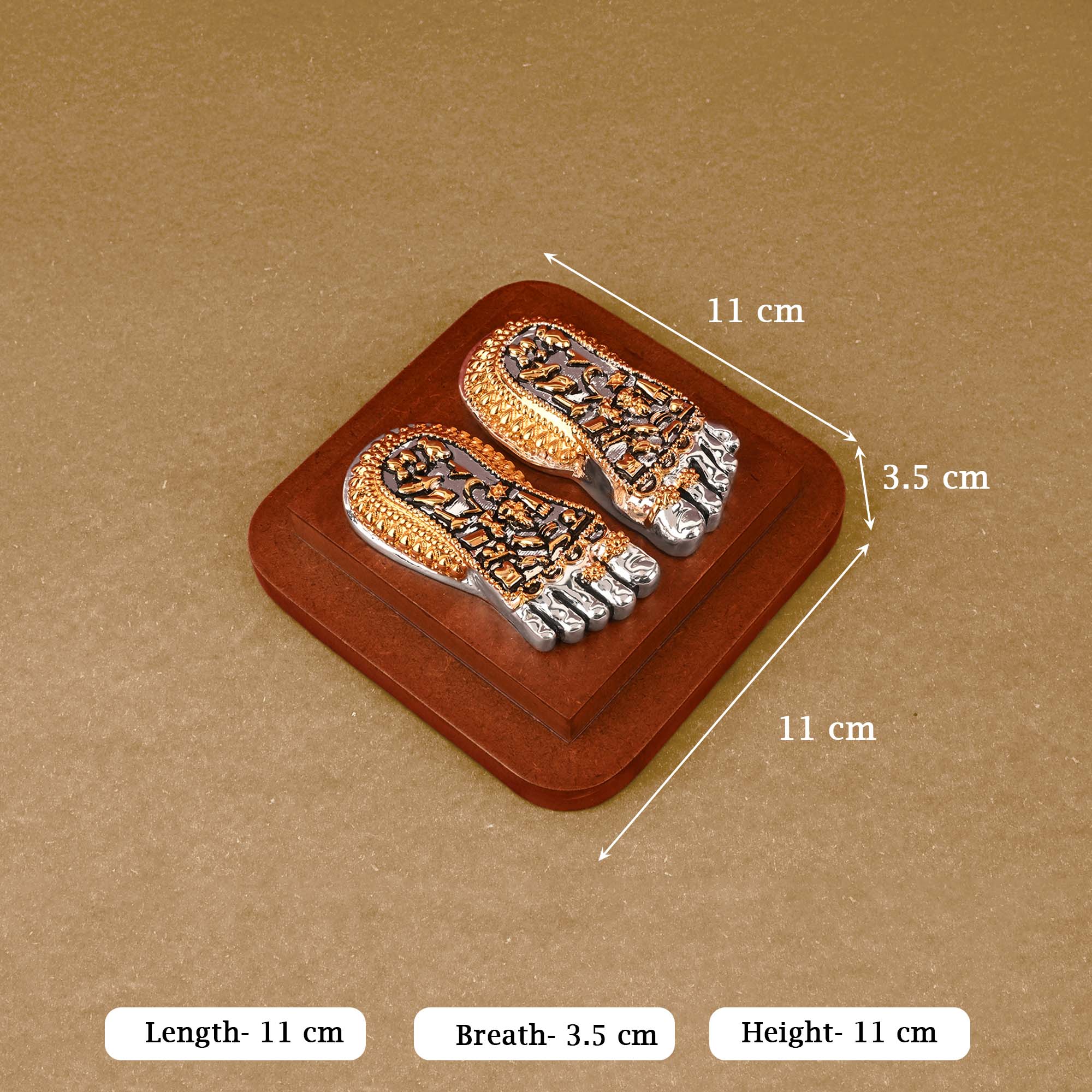 Mahalaxmi Charan 24K & 999 Silver Plated Paduka