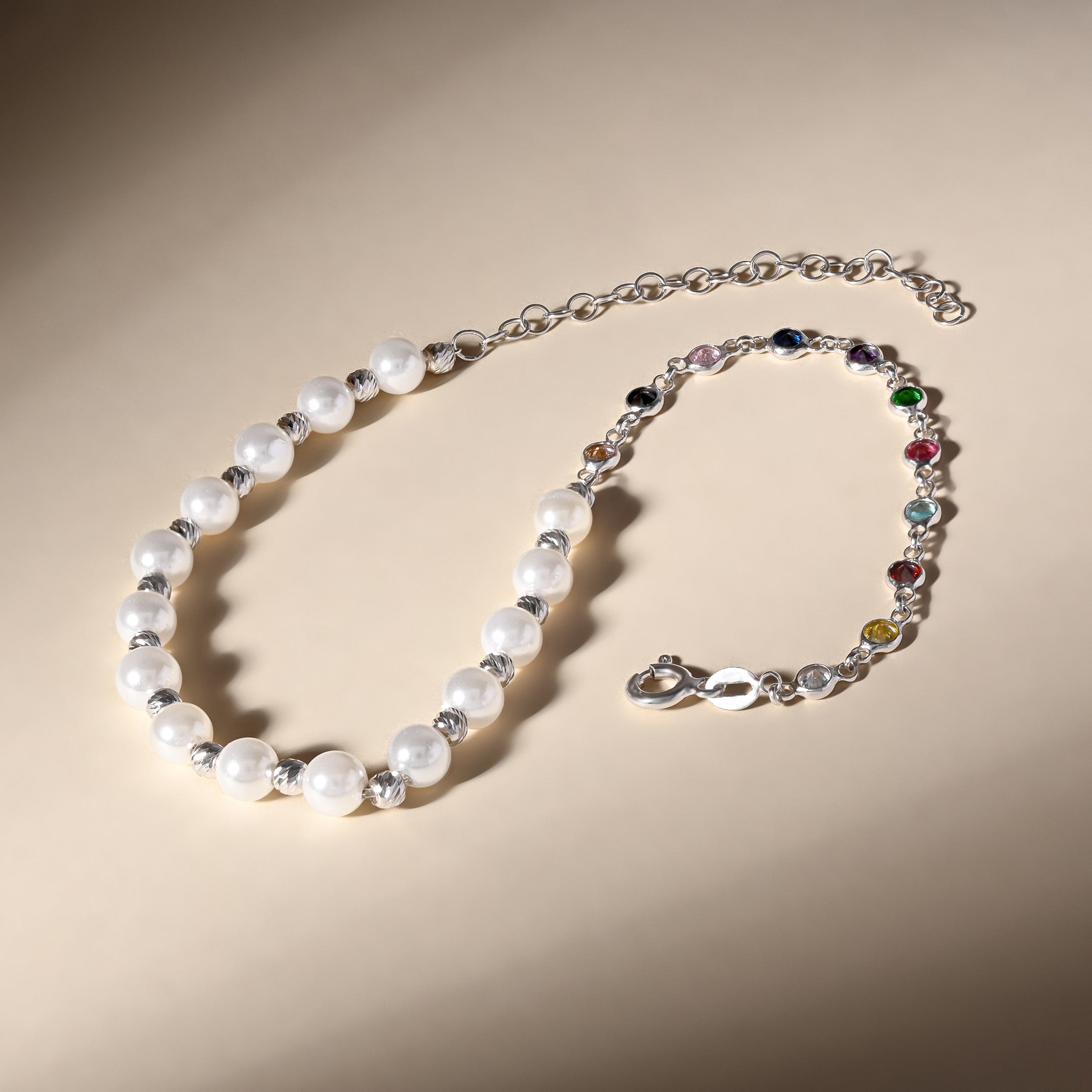 Dual-Style Pearl Anklet