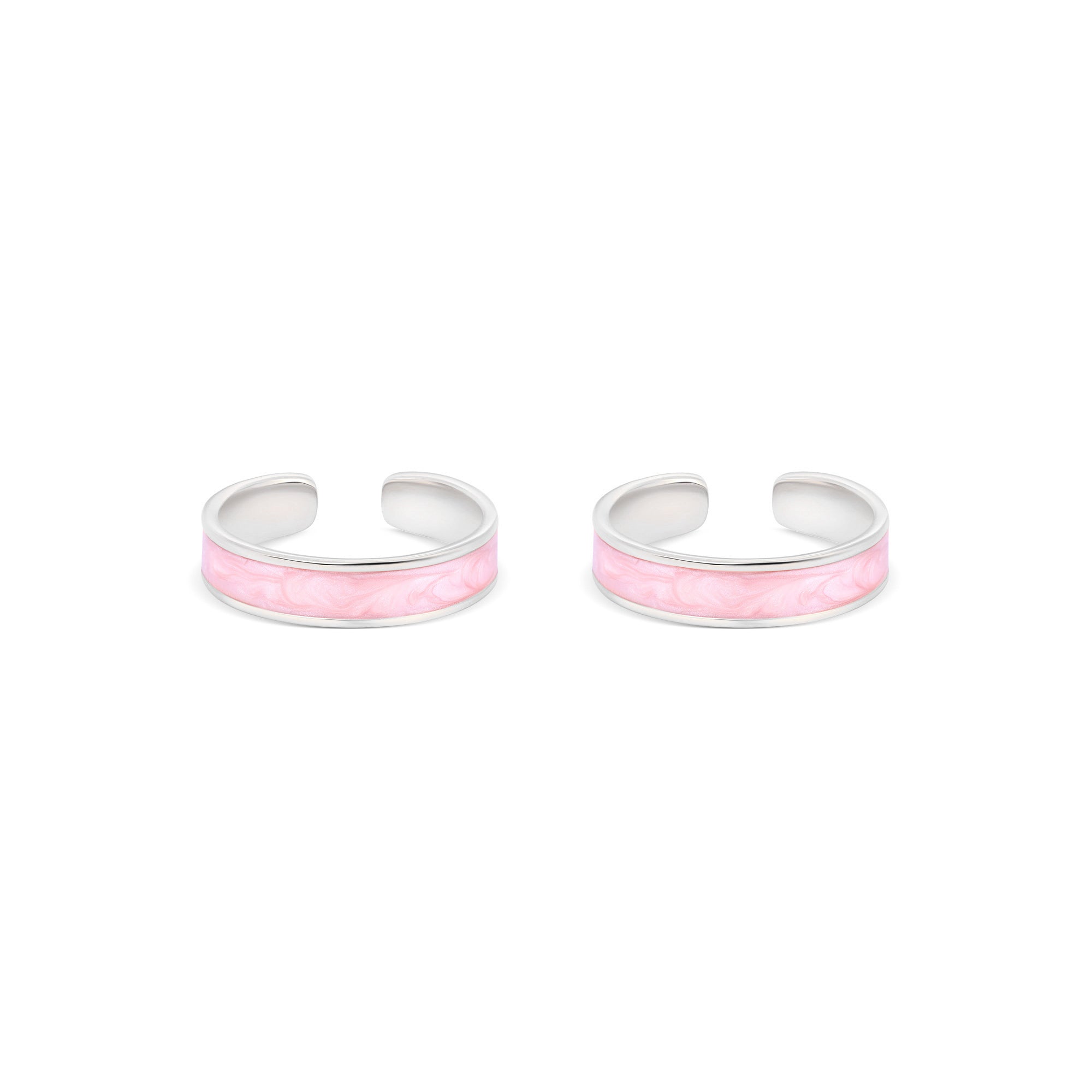 Enamel Band Silver Toe Ring