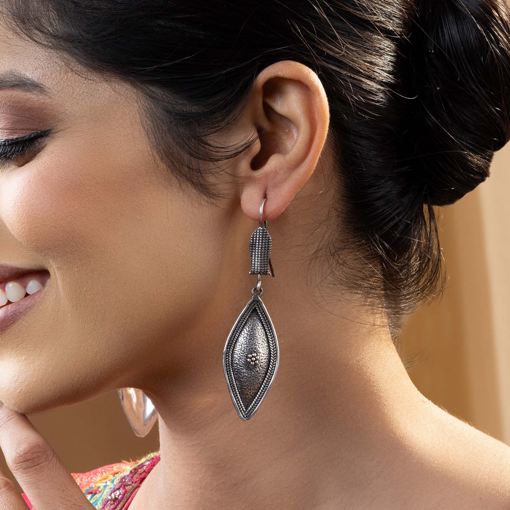 Forest Leaf Silver Earrings