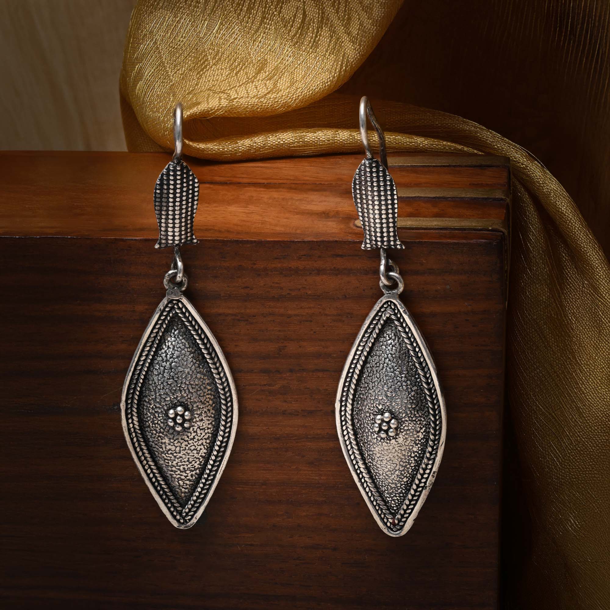 Forest Leaf Silver Earrings