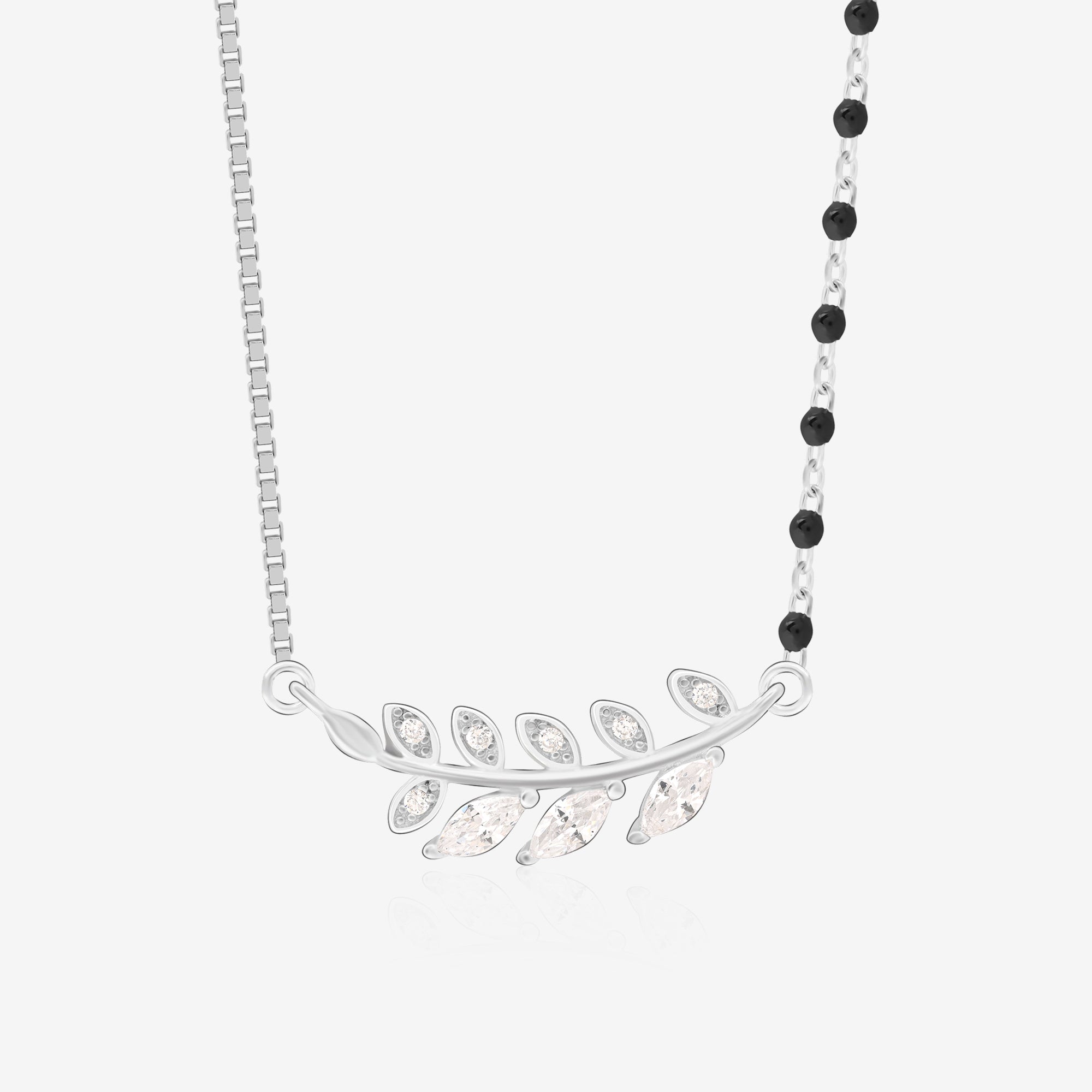 Beads And Leaf Mangalsutra