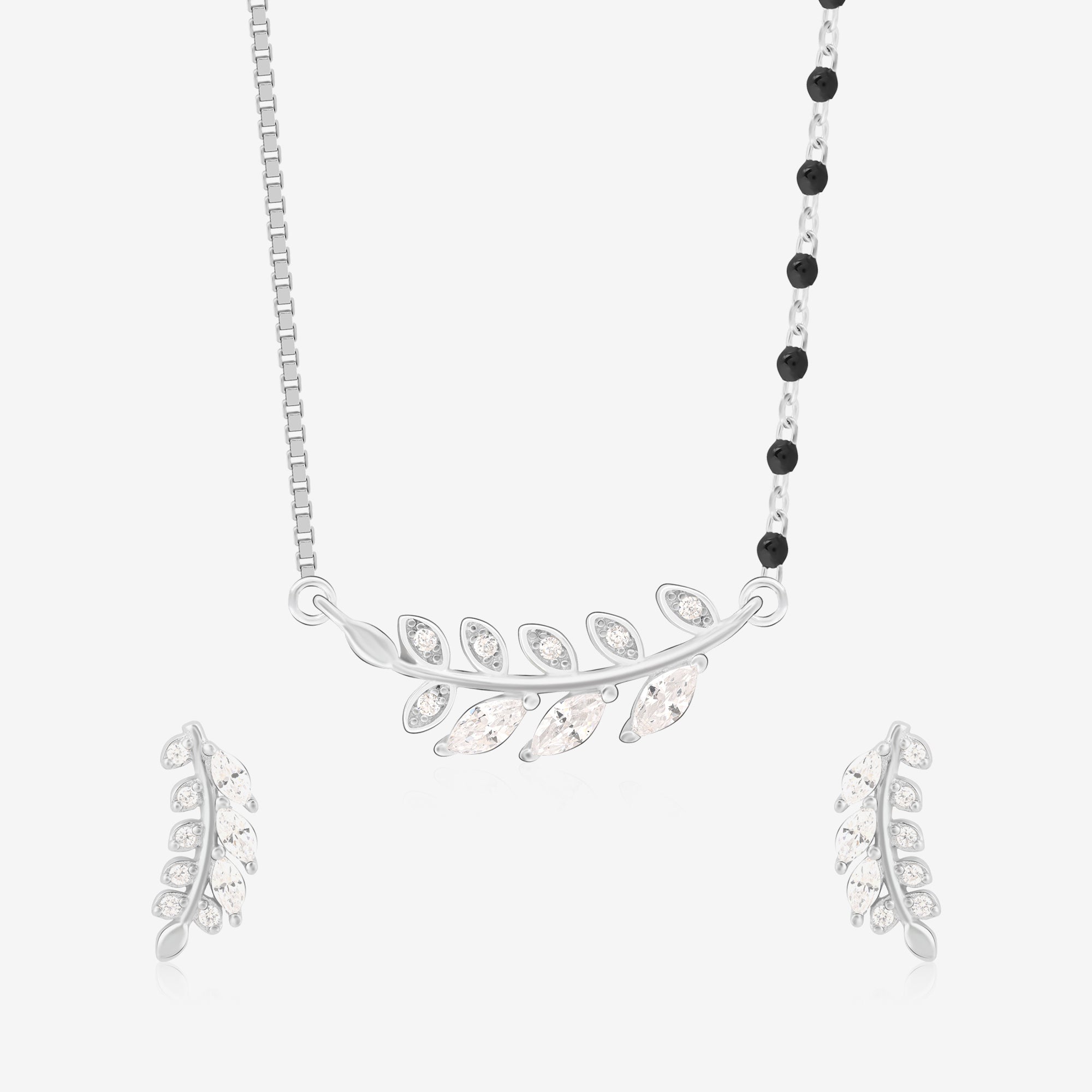 Beads And Leaf Mangalsutra