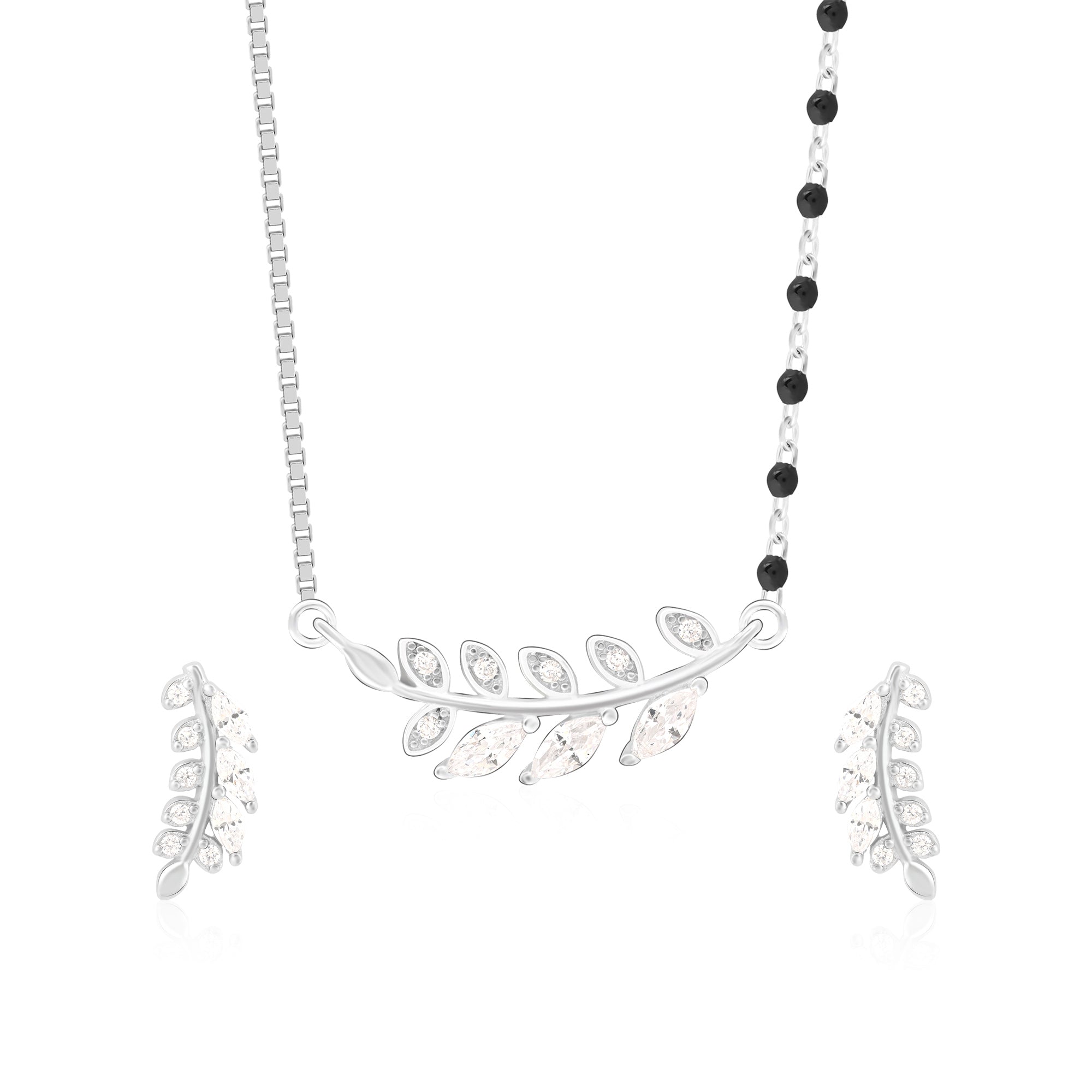 Beads And Leaf Mangalsutra