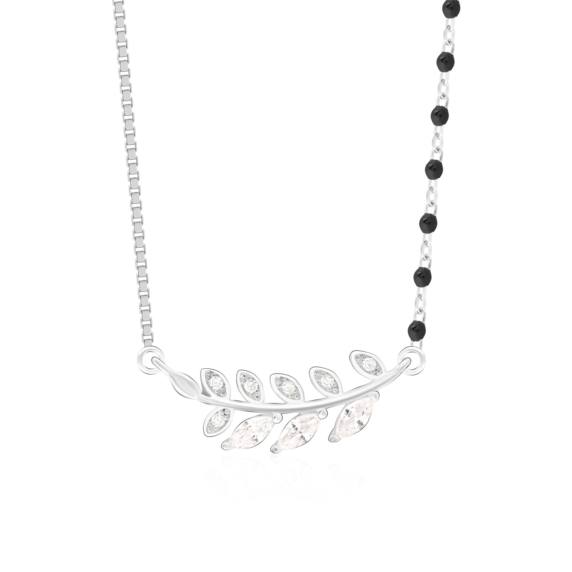 Beads And Leaf Mangalsutra