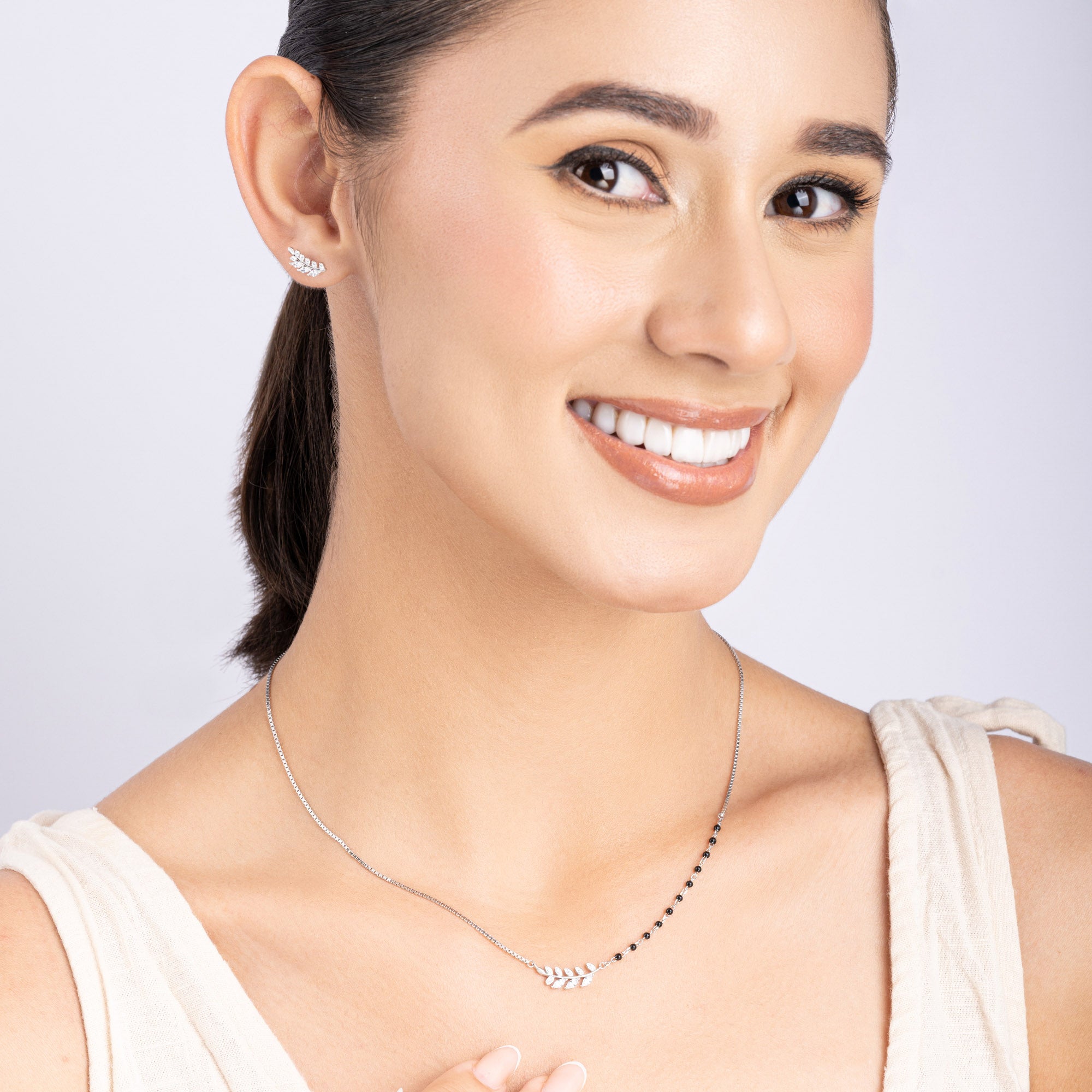 Beads And Leaf Mangalsutra