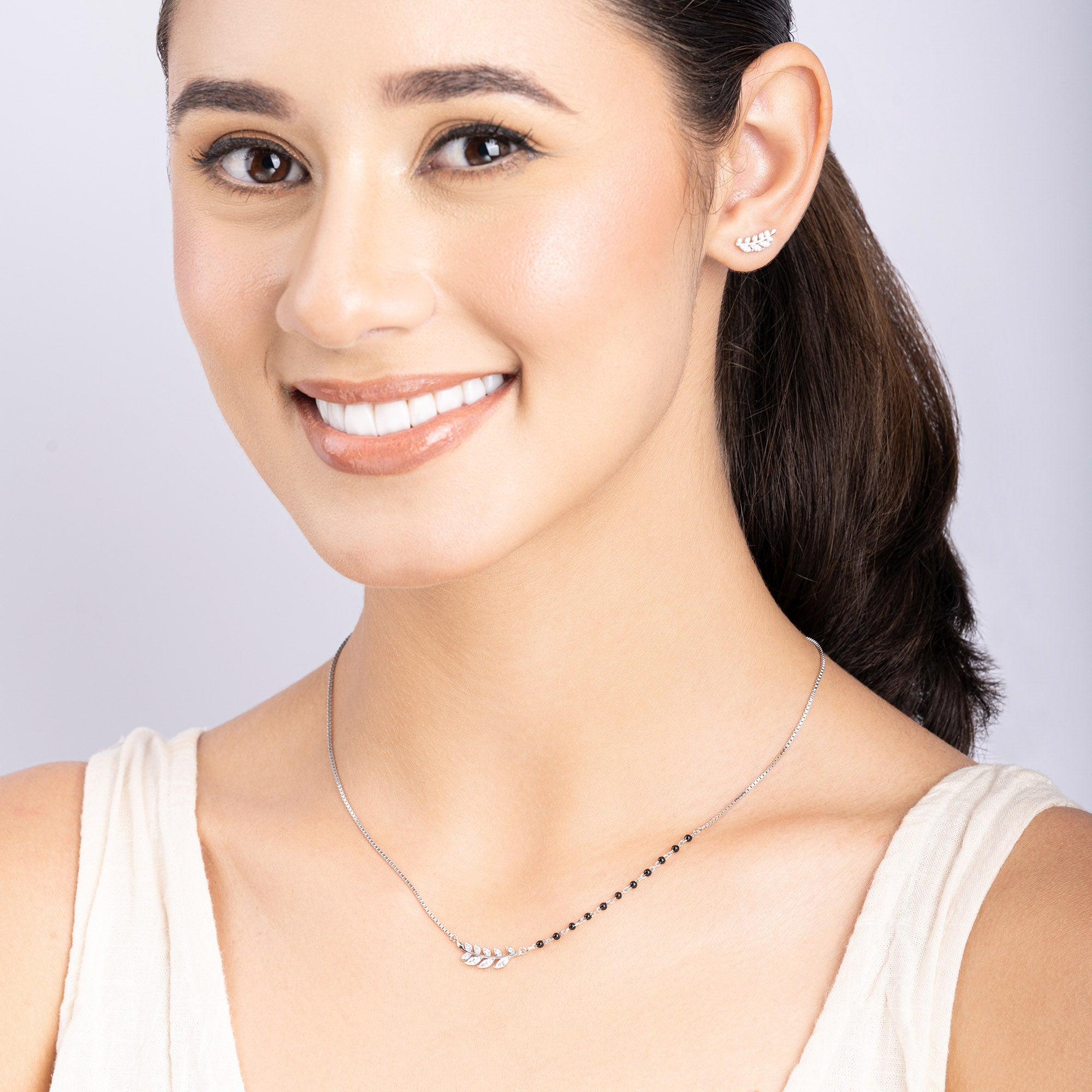 Beads And Leaf Mangalsutra