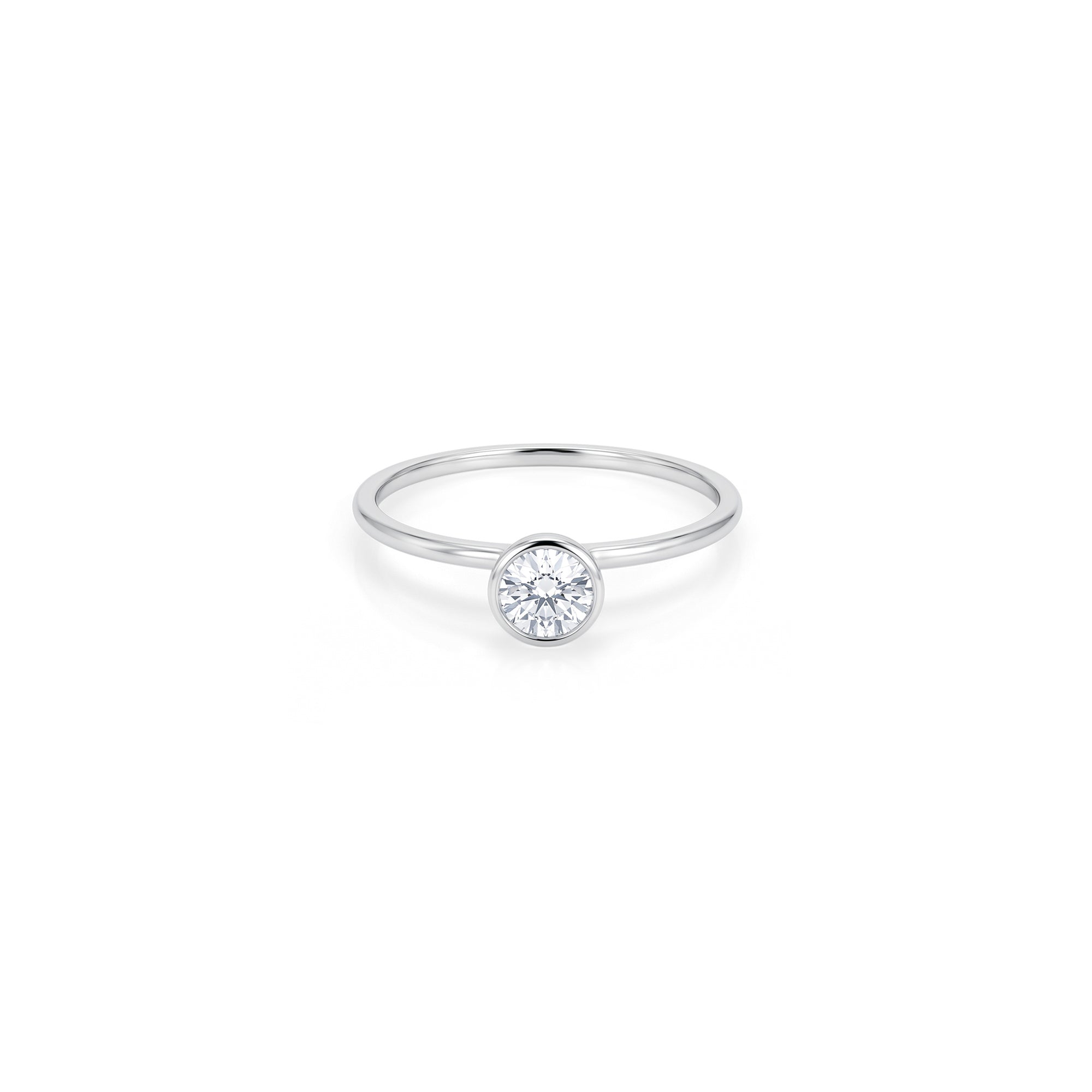 Bezel Solitaire Zircon Helix Hoop