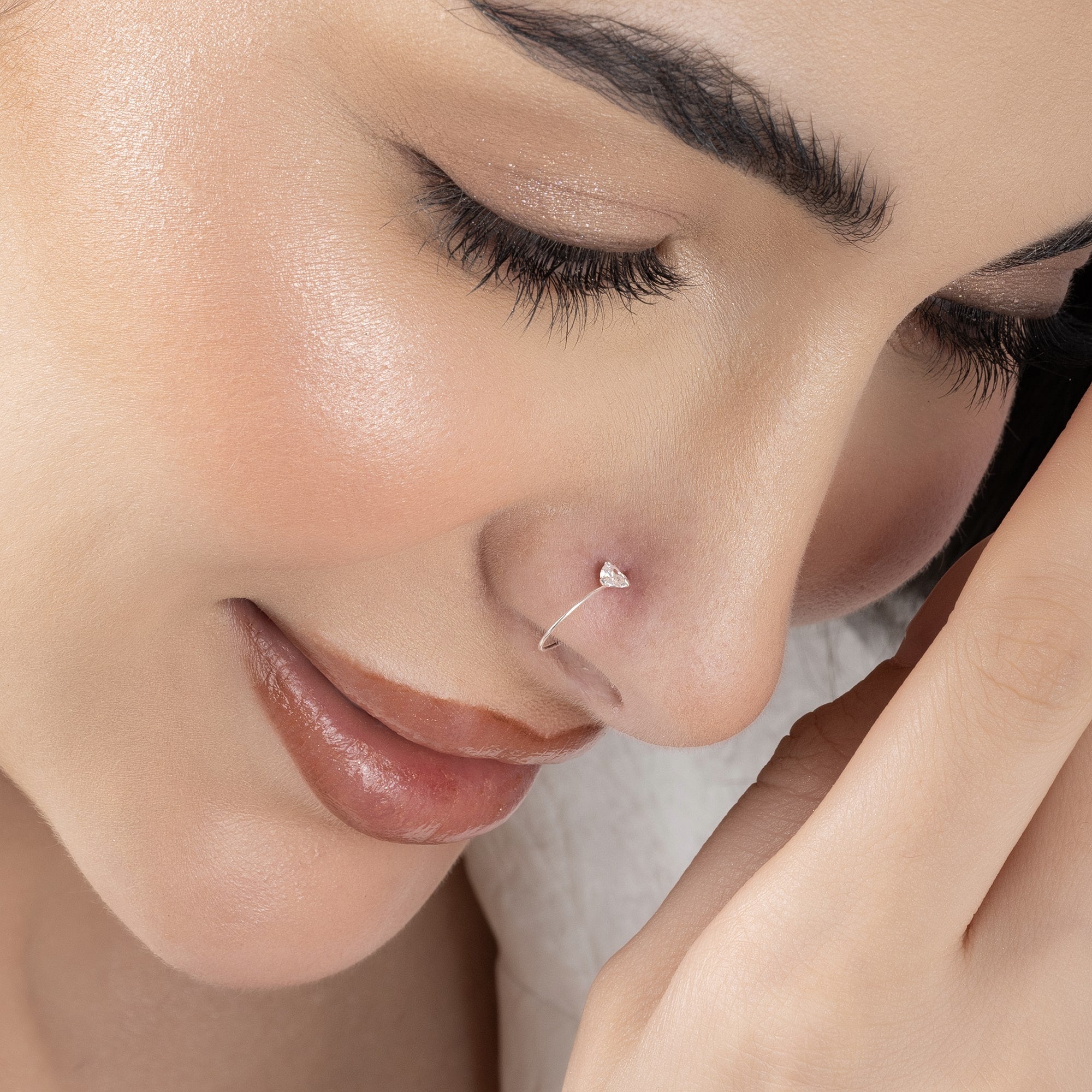 Heart Stone Nose Ring