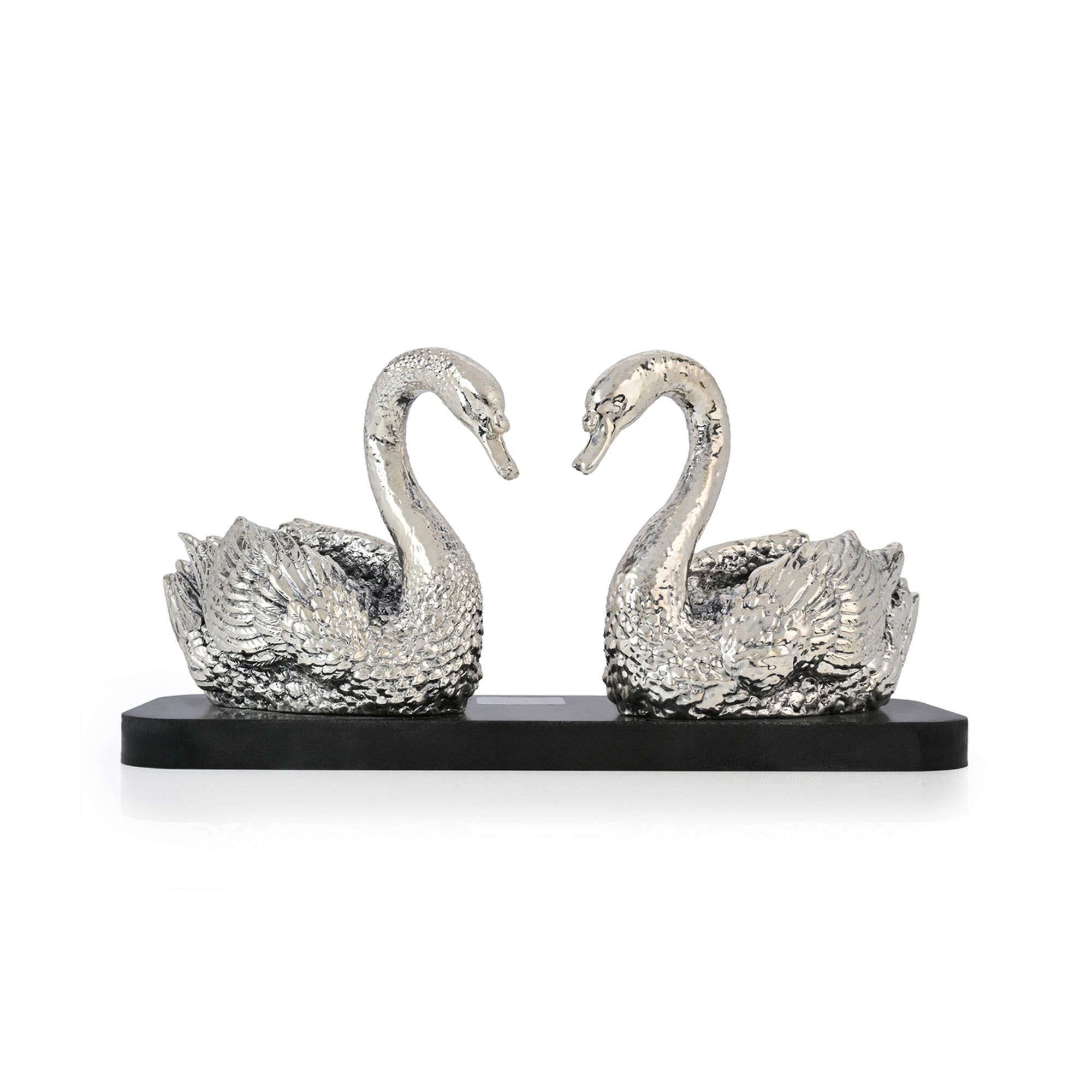 Swan Pair 999 Silver Plated Showpiece